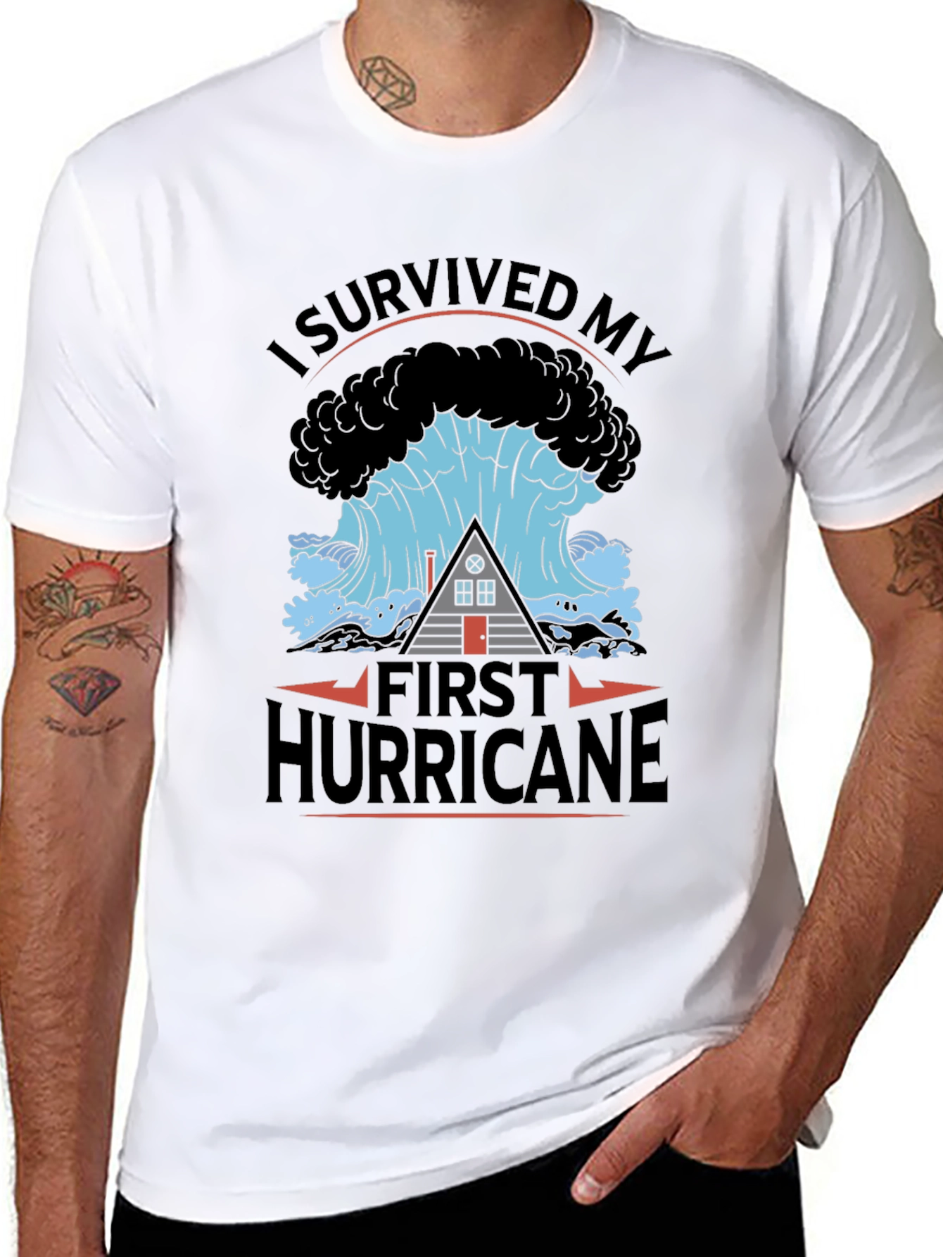 I Survived My First Hurricane Black T-Shirt
