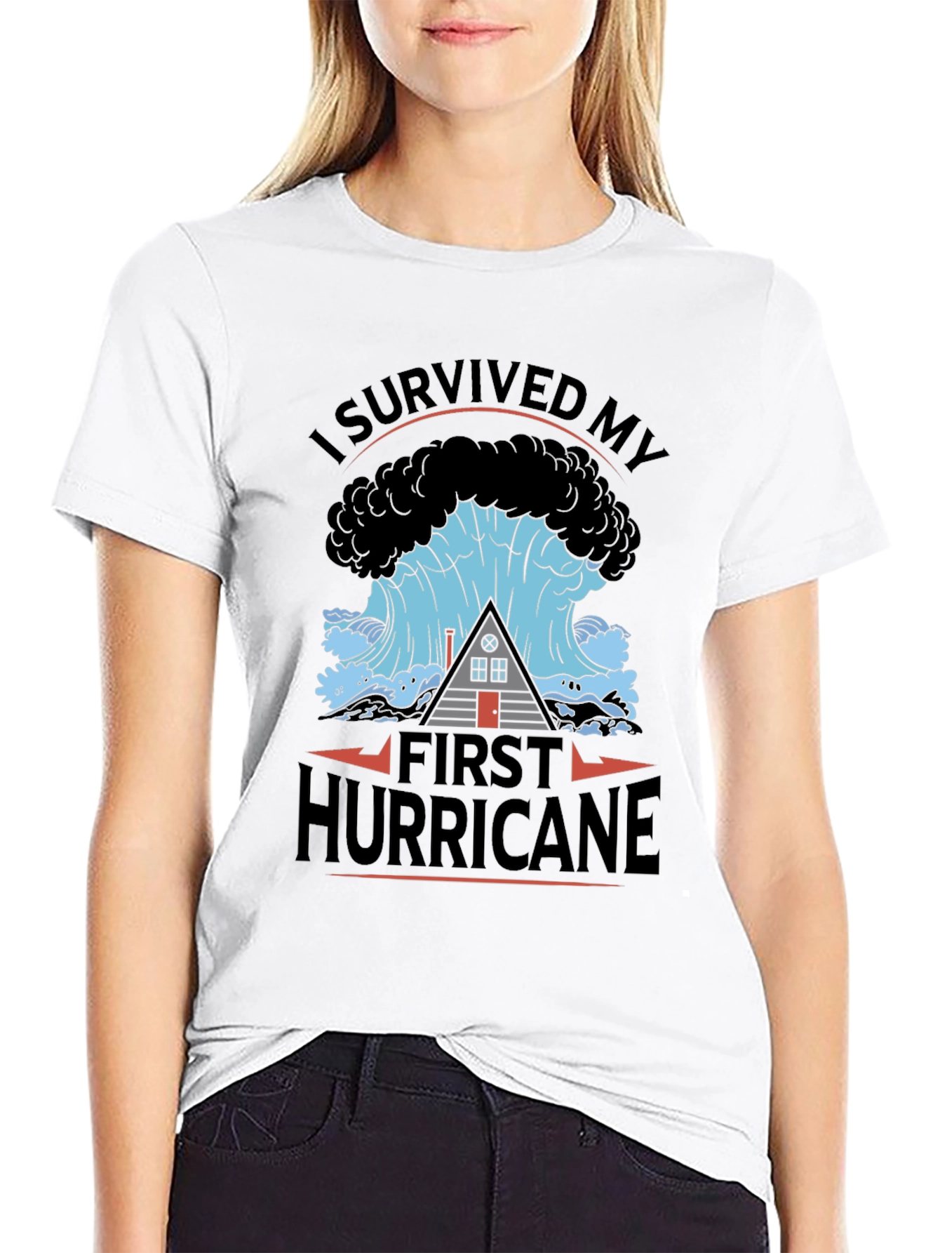 I Survived My First Hurricane Black T-Shirt