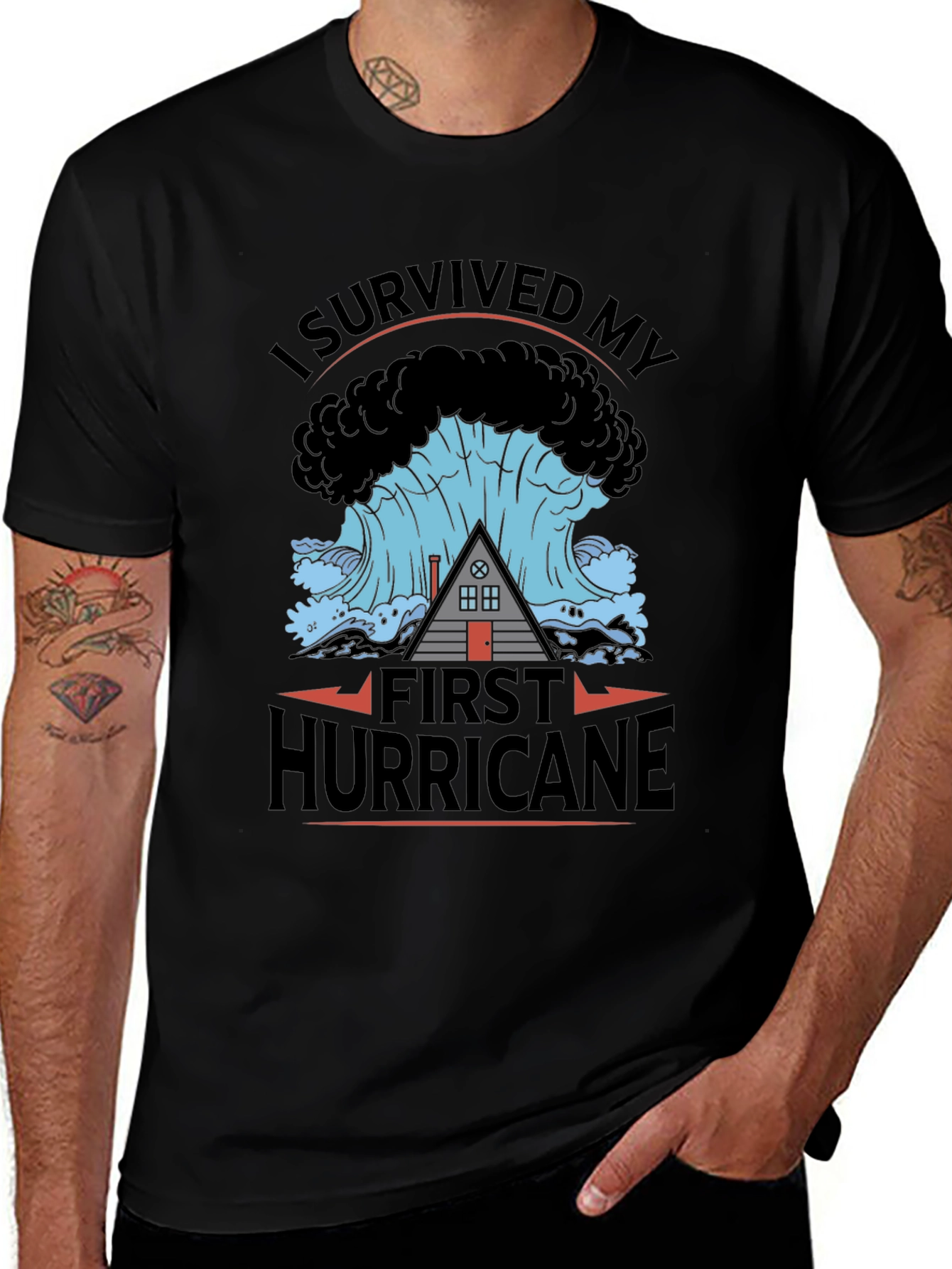 I Survived My First Hurricane Black T-Shirt
