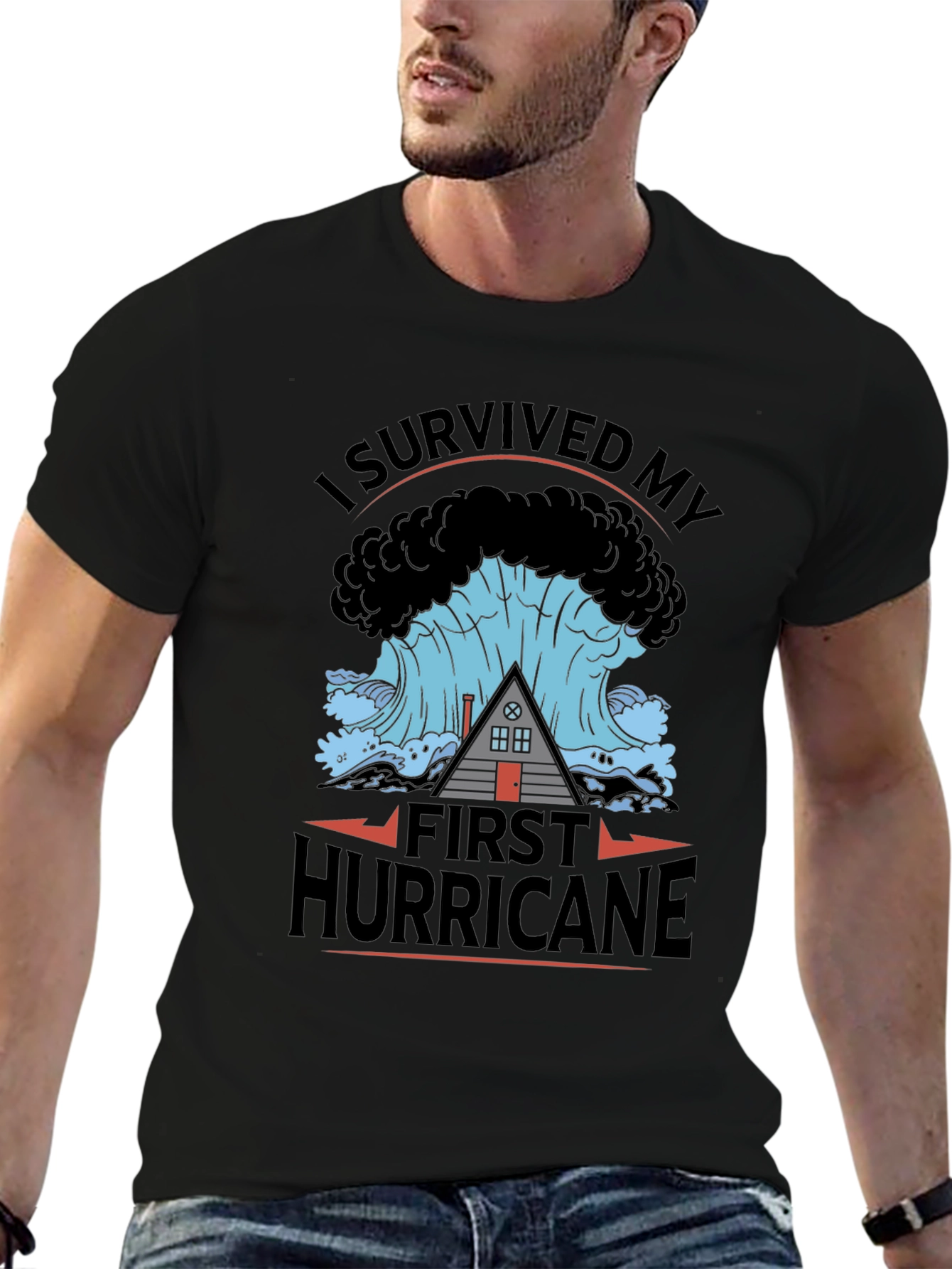 I Survived My First Hurricane Black T-Shirt