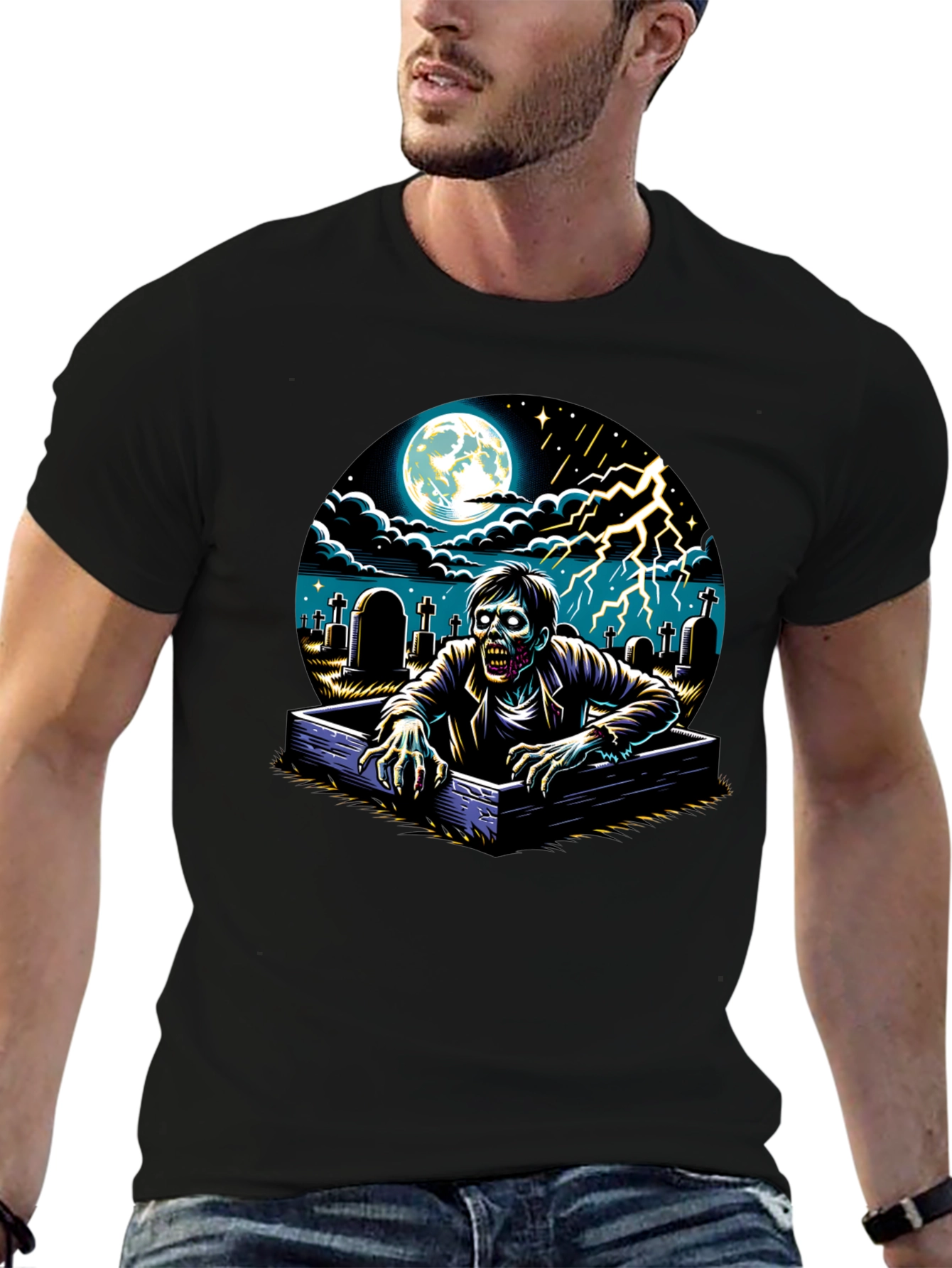 Zombie Rising T-Shirt - Graveyard Scene
