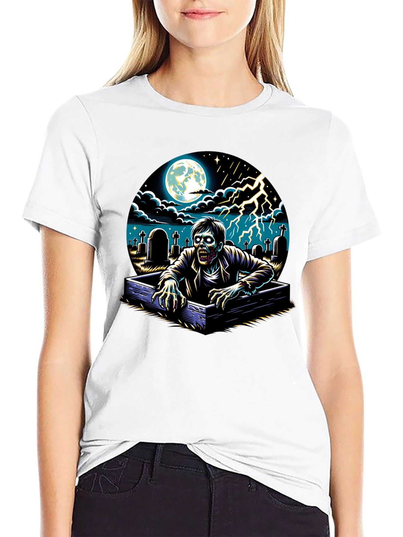Zombie Rising T-Shirt - Graveyard Scene