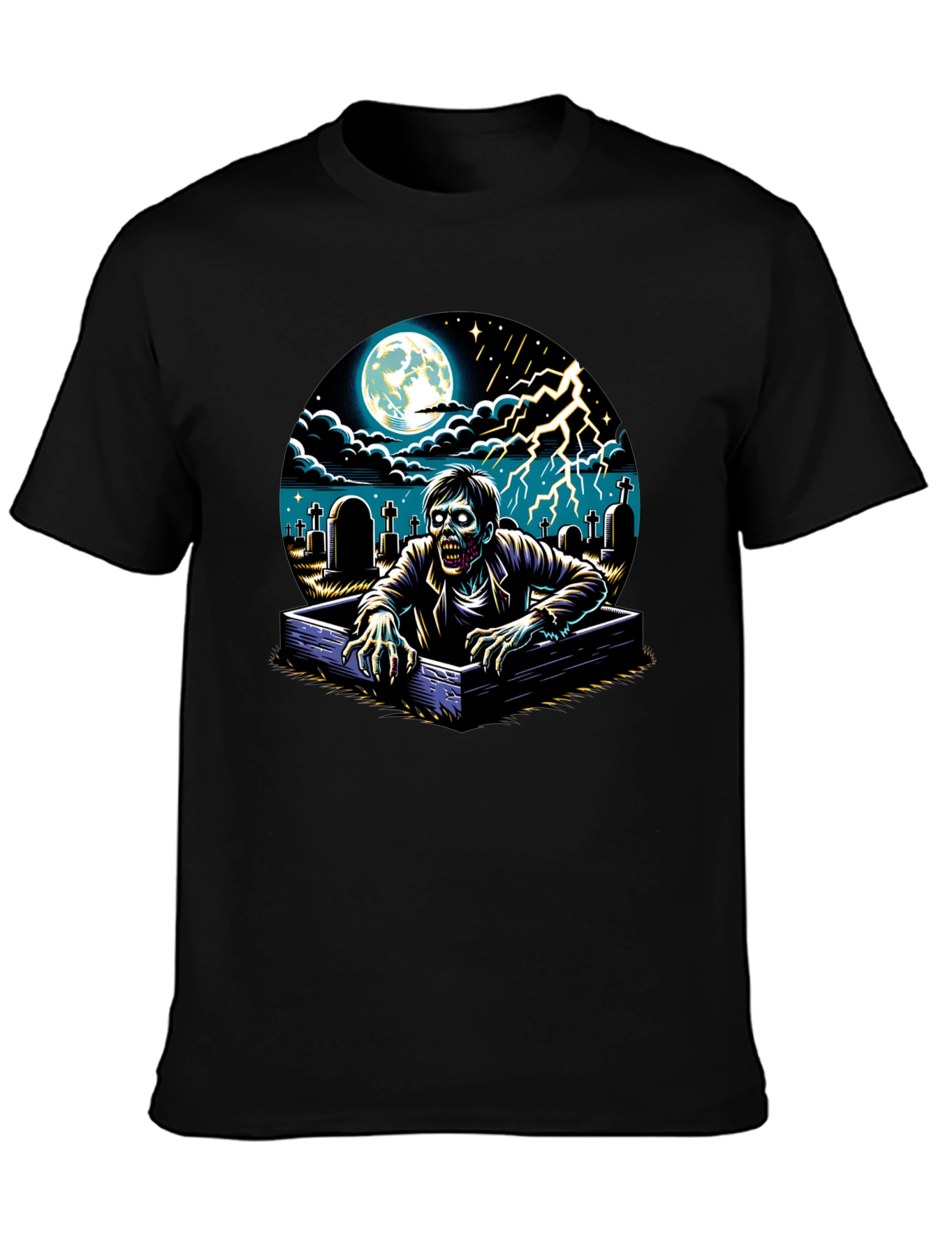Zombie Rising T-Shirt - Graveyard Scene