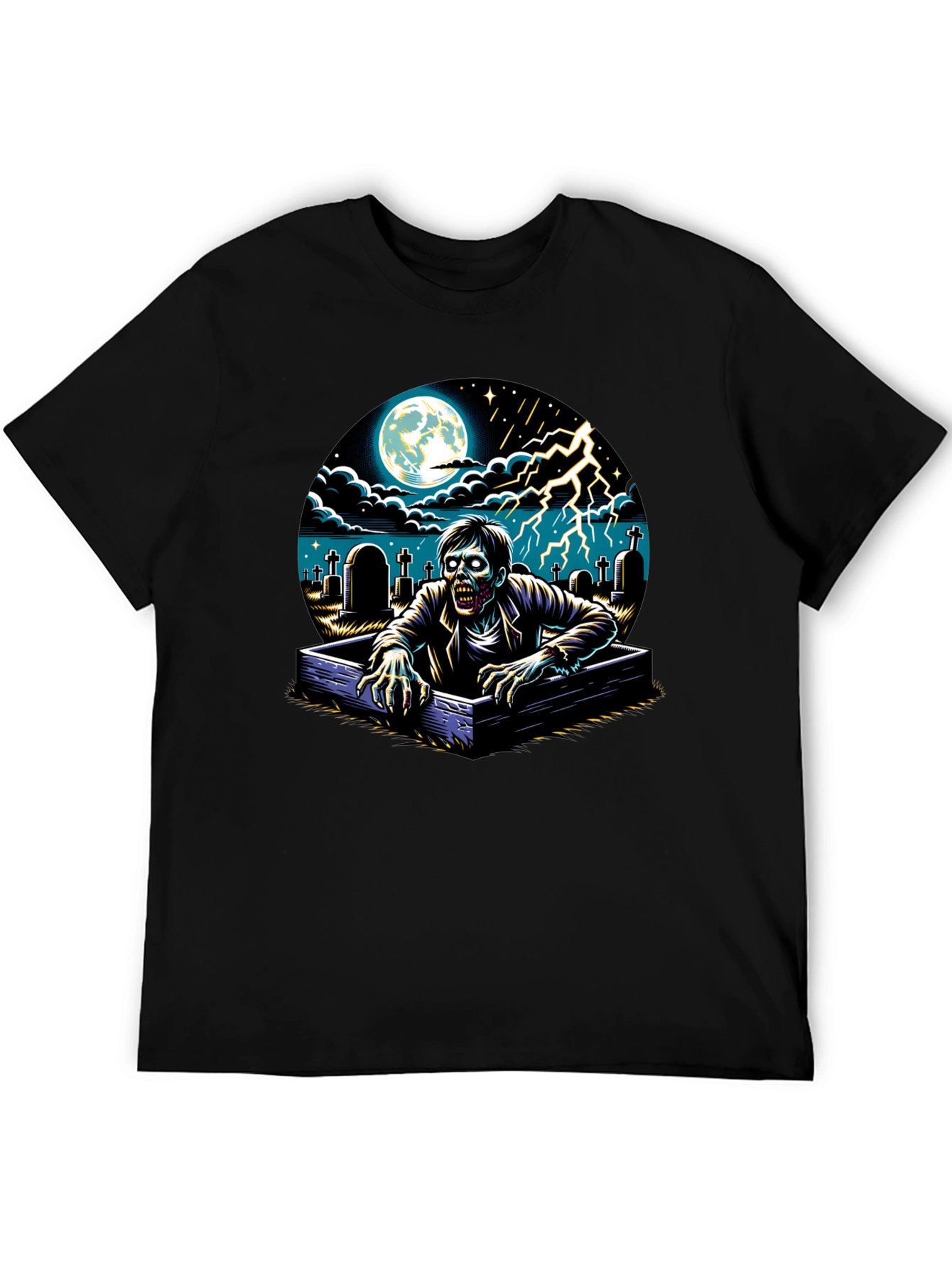 Zombie Rising T-Shirt - Graveyard Scene