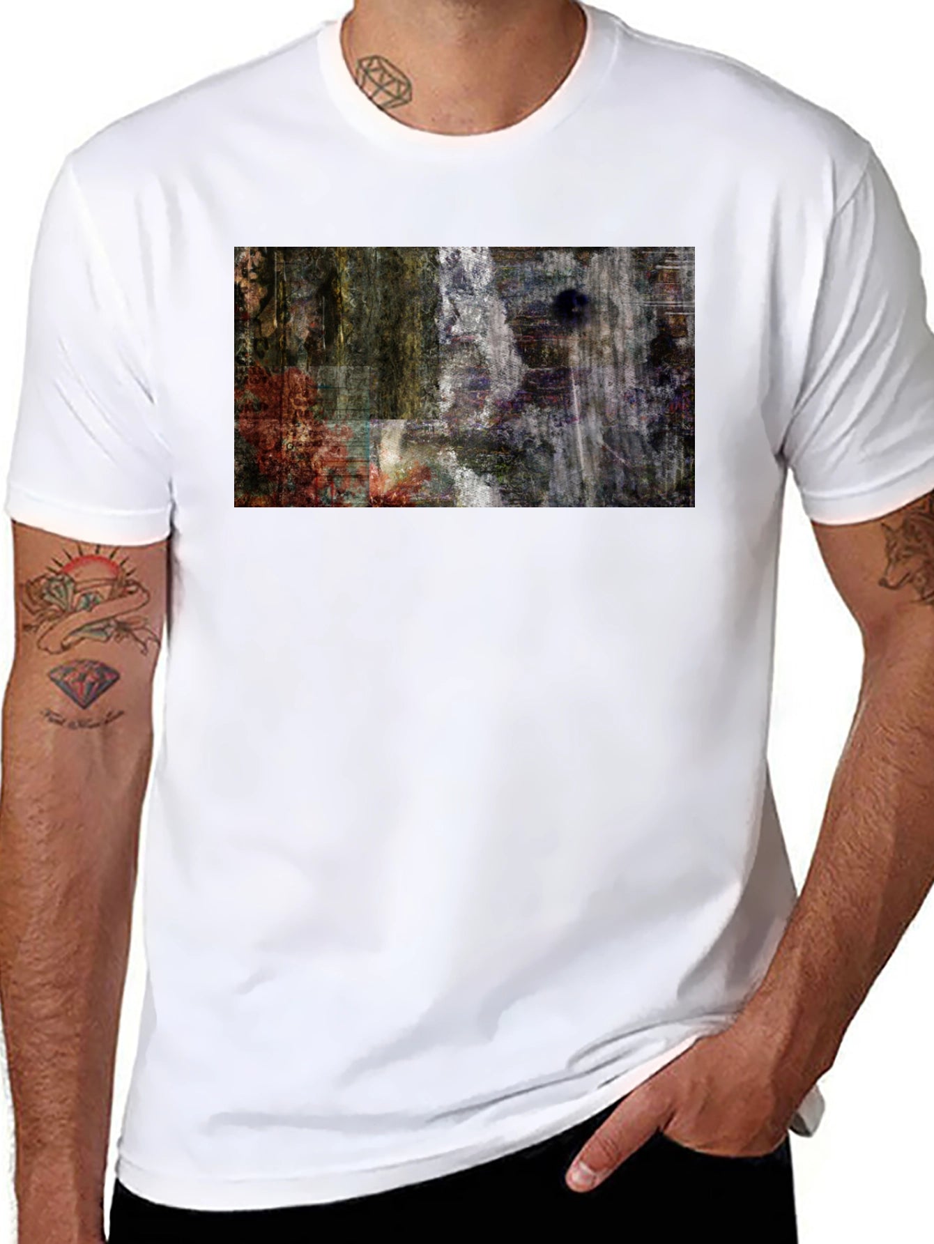 Abstract Art Print Black T-Shirt