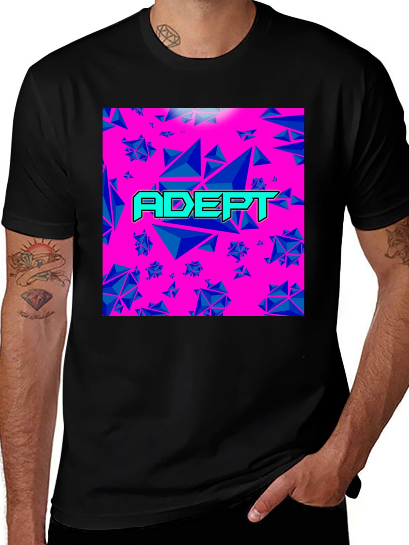 Adept Graphic Tee - Retro Geometric Design