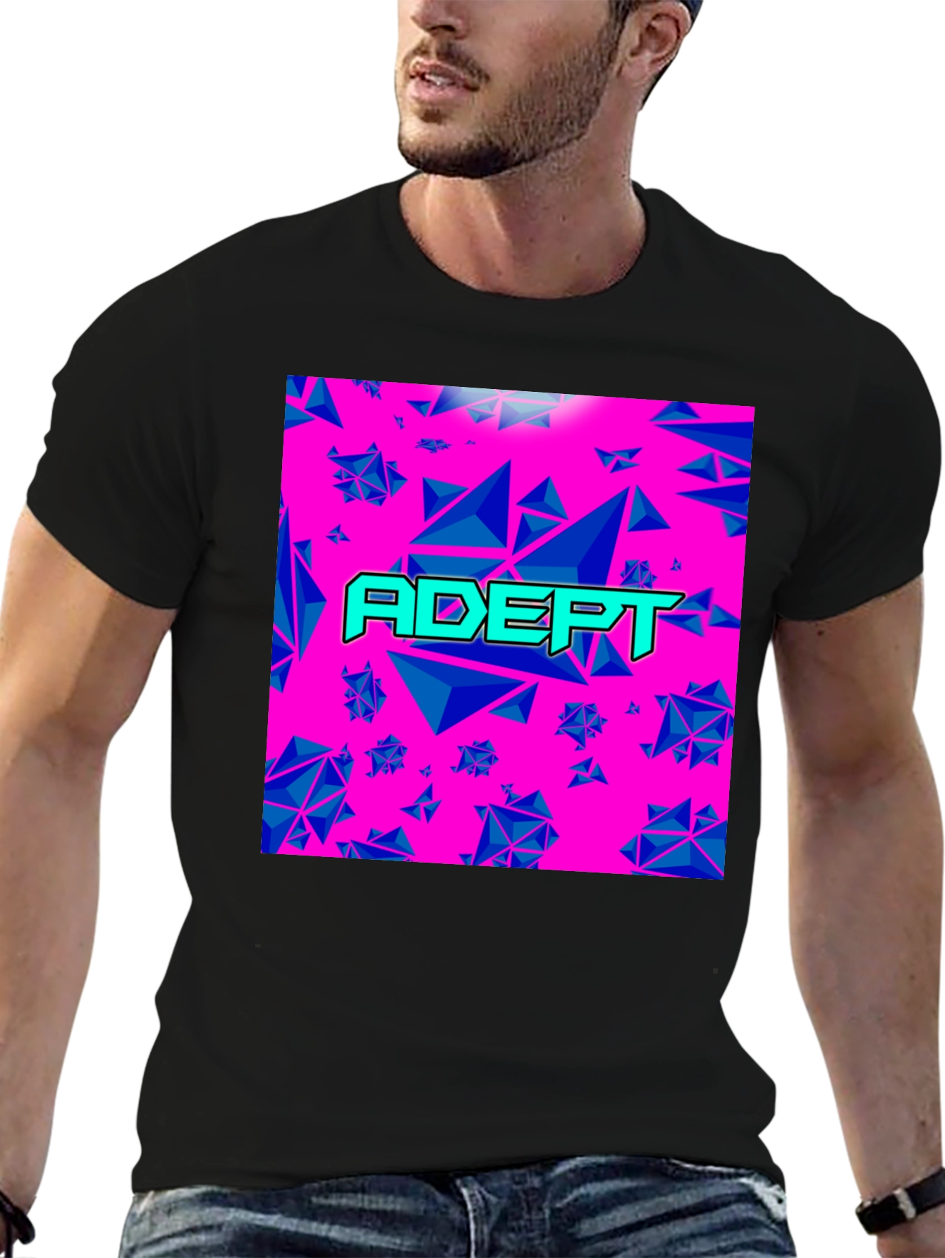 Adept Graphic Tee - Retro Geometric Design