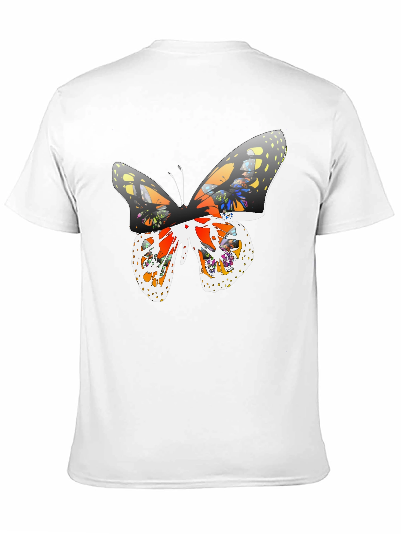 Butterfly Graphic Print Tee - Casual Black T-Shirt