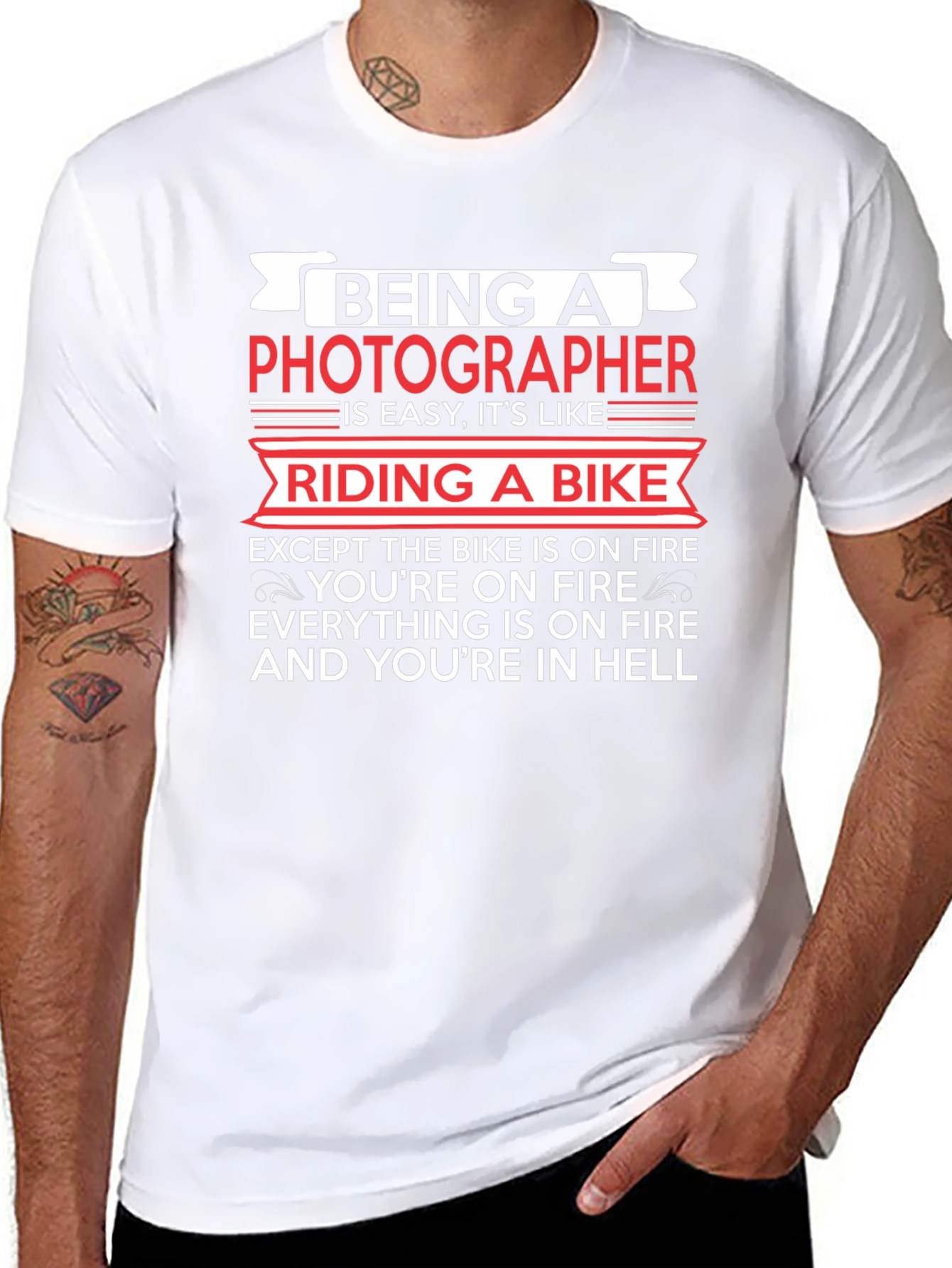 Photographer T-Shirt: Riding a Bike in Hell Tee