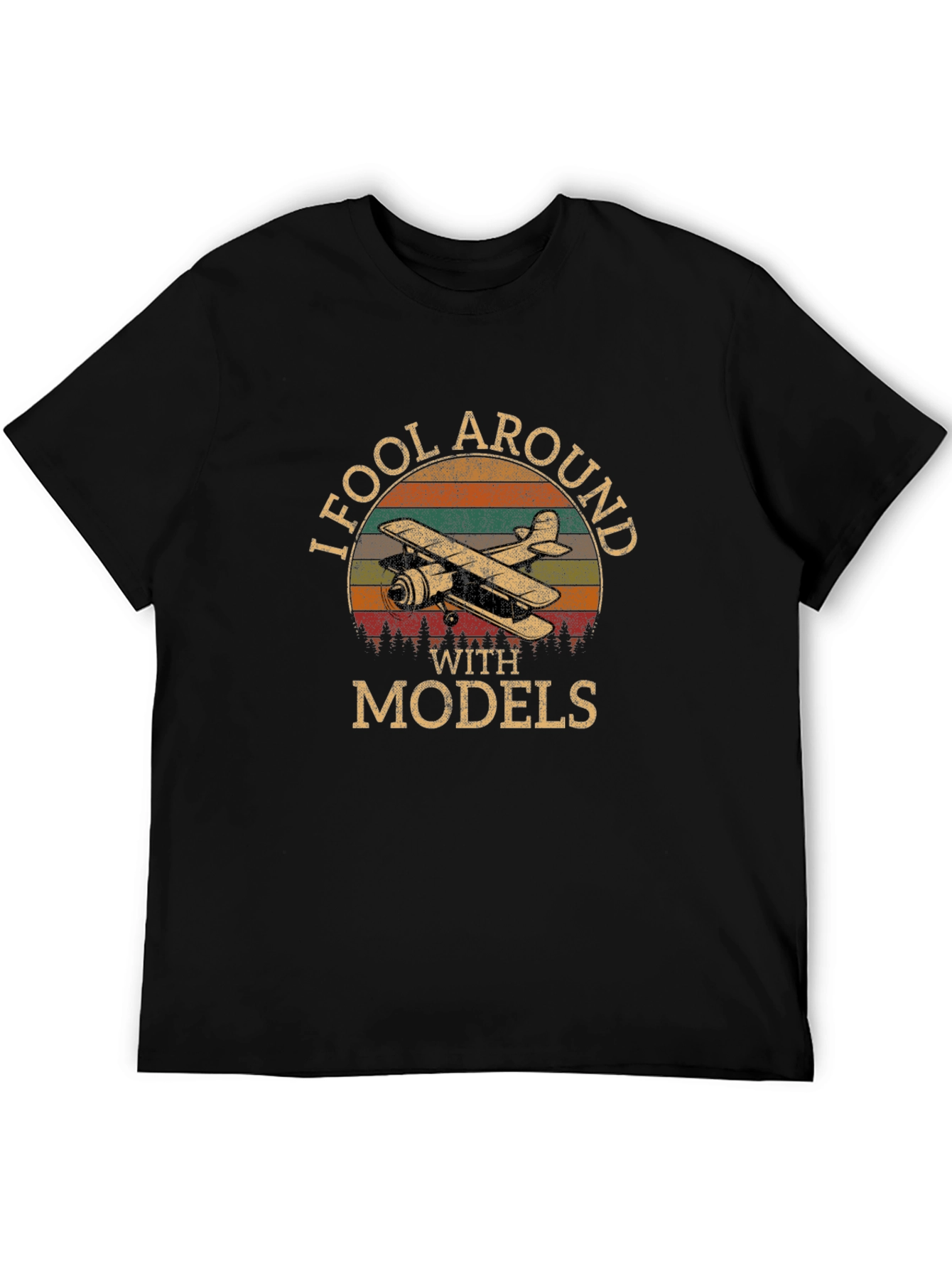 I Fool Around With Models T-Shirt Retro Airplane Design