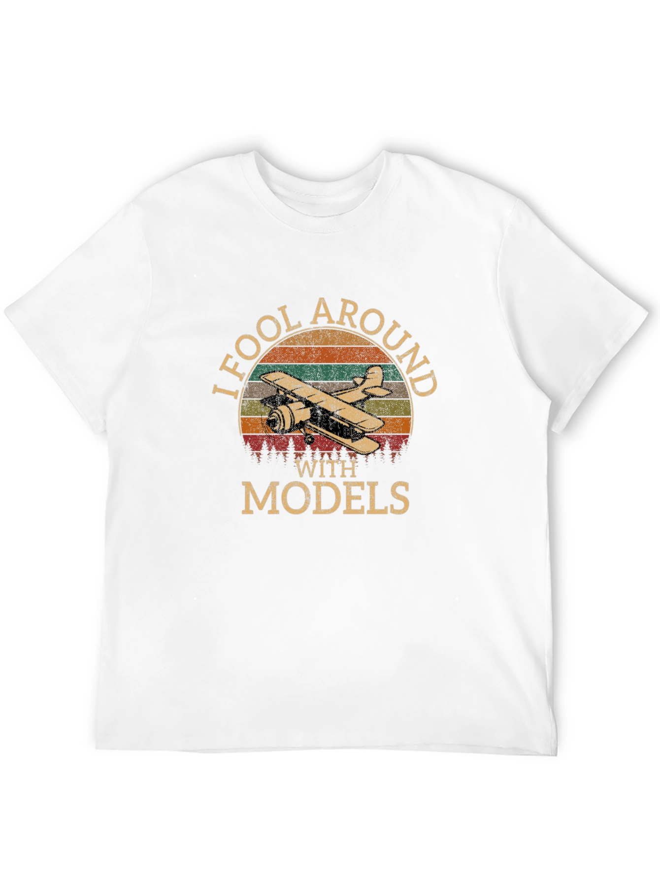 I Fool Around With Models T-Shirt Retro Airplane Design