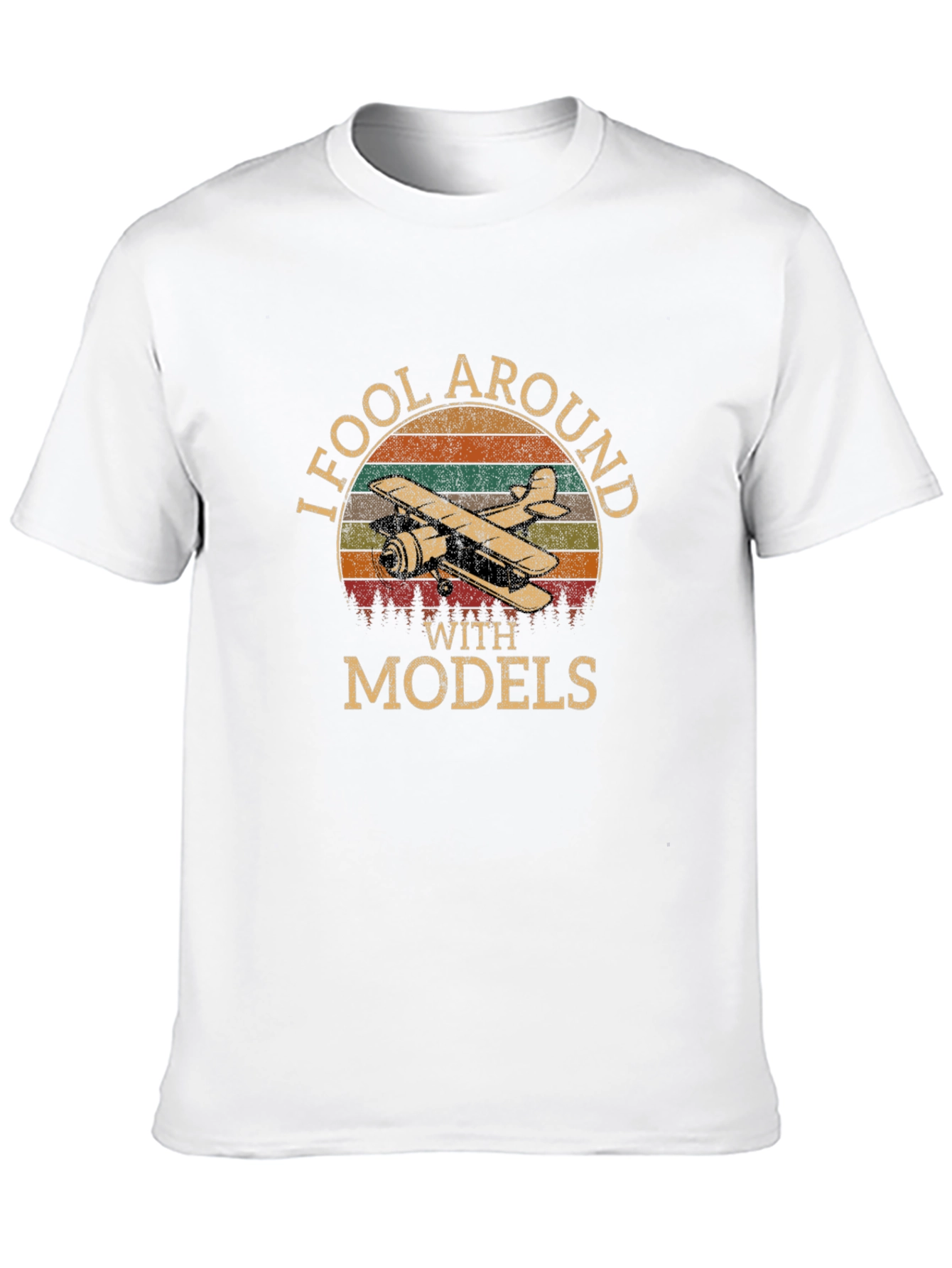 I Fool Around With Models T-Shirt Retro Airplane Design