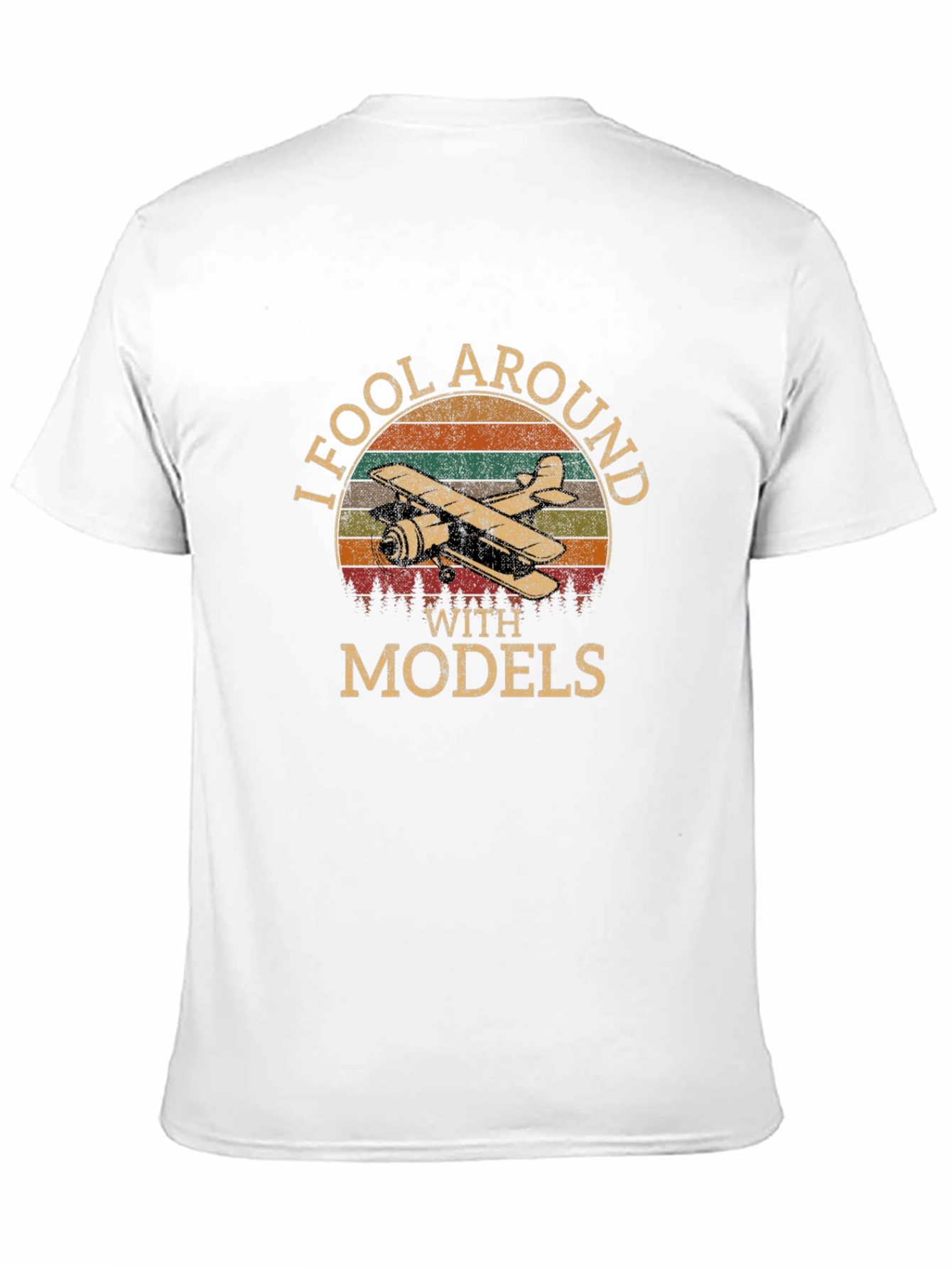 I Fool Around With Models T-Shirt Retro Airplane Design