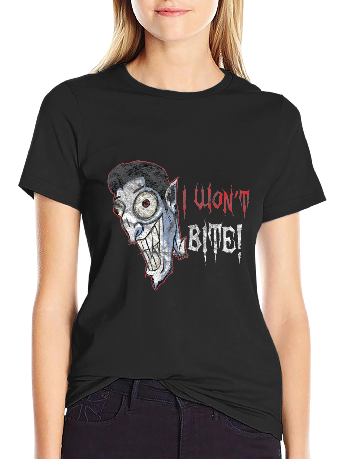I Wont Bite Vampire Graphic Tee - Halloween Style