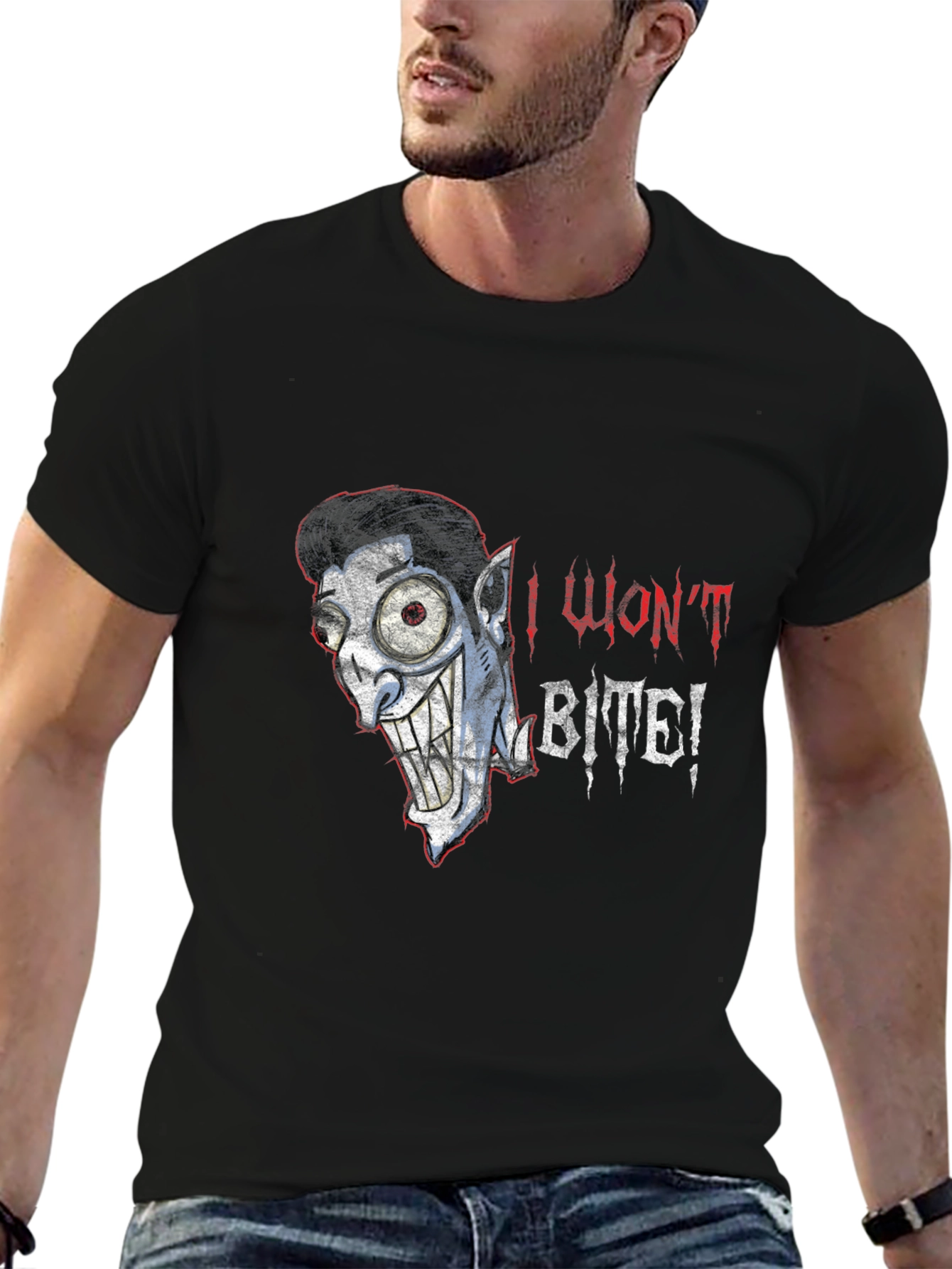 I Wont Bite Vampire Graphic Tee - Halloween Style