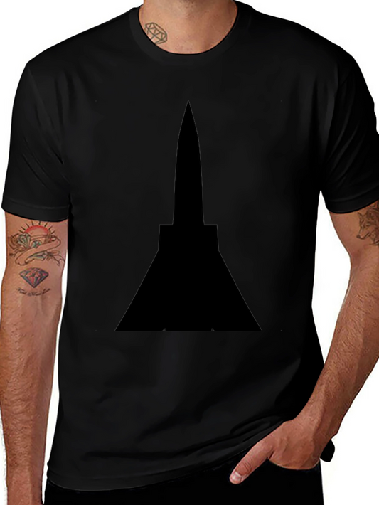 Bold Black T-Shirt with Temple Graphic