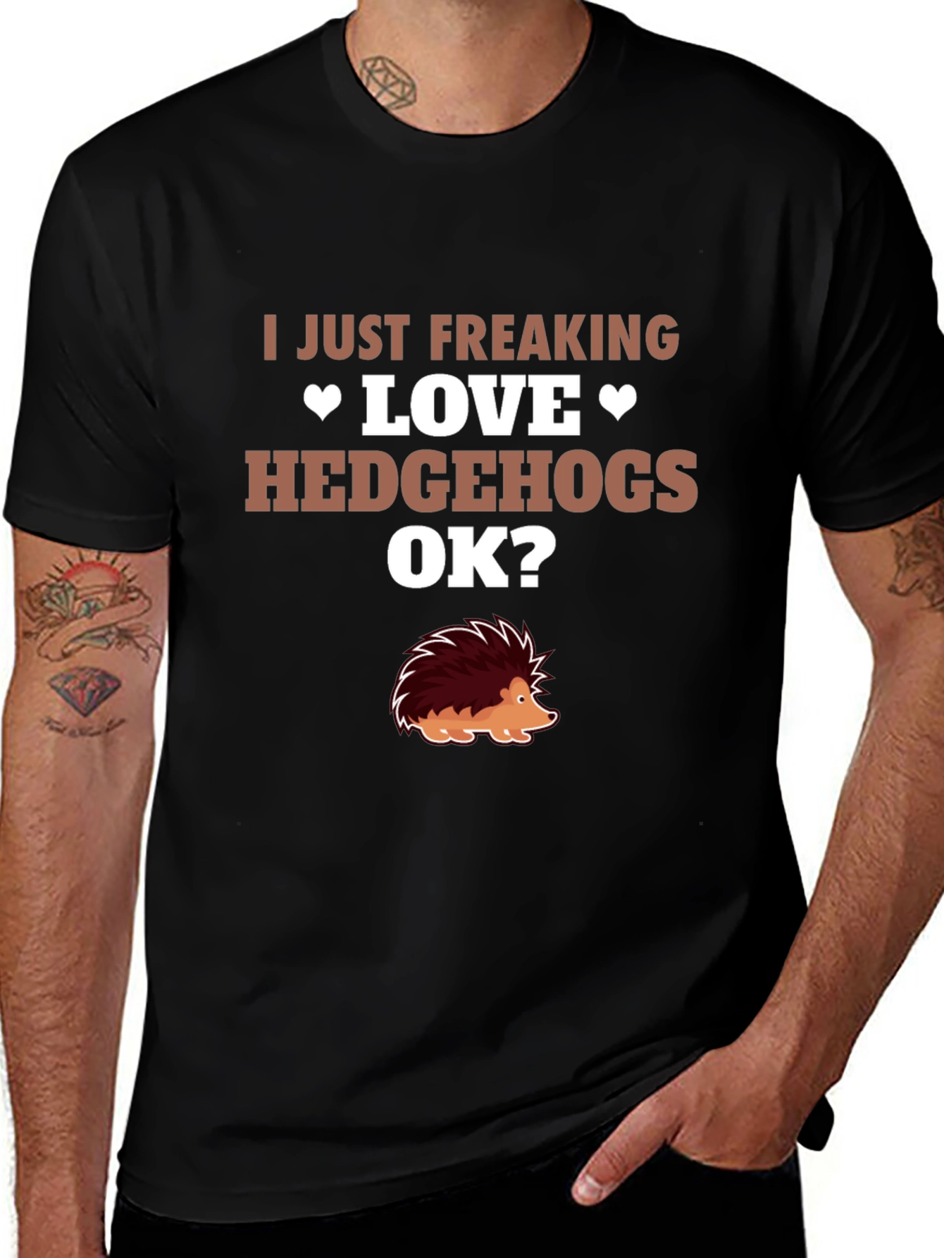 I Love Hedgehogs Graphic Tee - Novelty T-Shirt