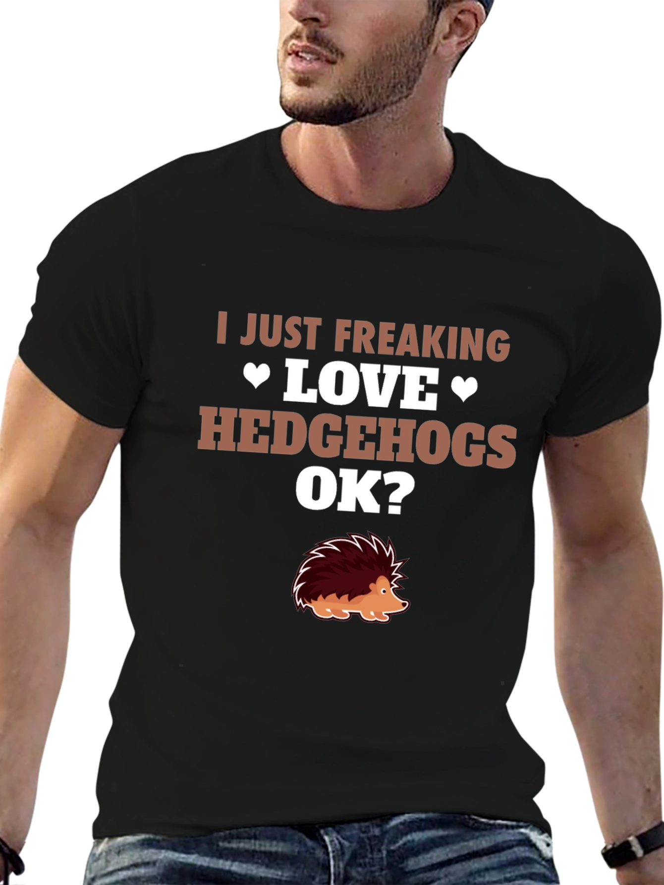I Love Hedgehogs Graphic Tee - Novelty T-Shirt