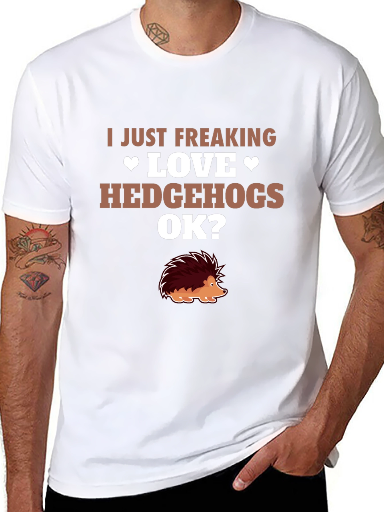 I Love Hedgehogs Graphic Tee - Novelty T-Shirt