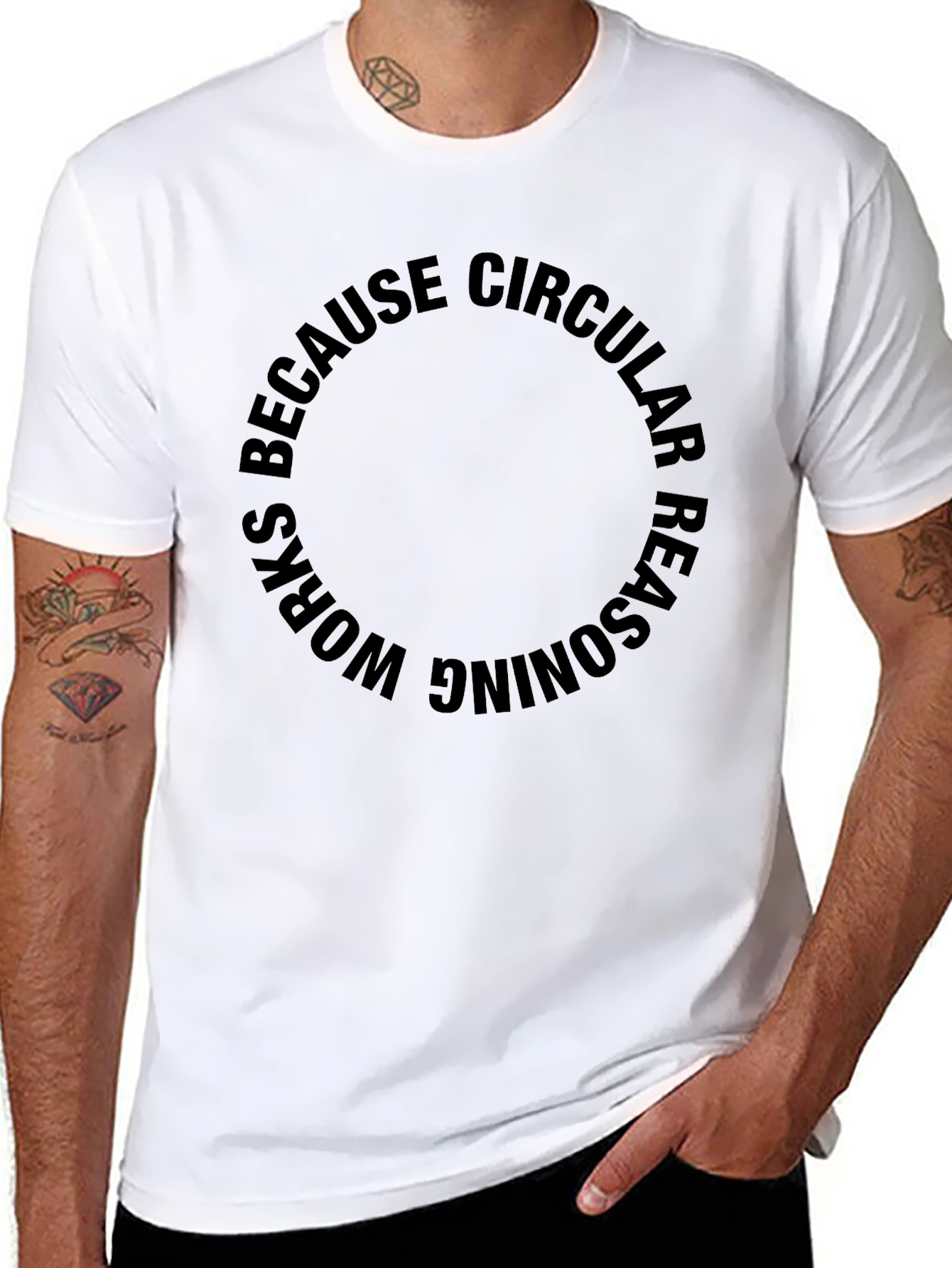 Circular Reasoning Black T-Shirt