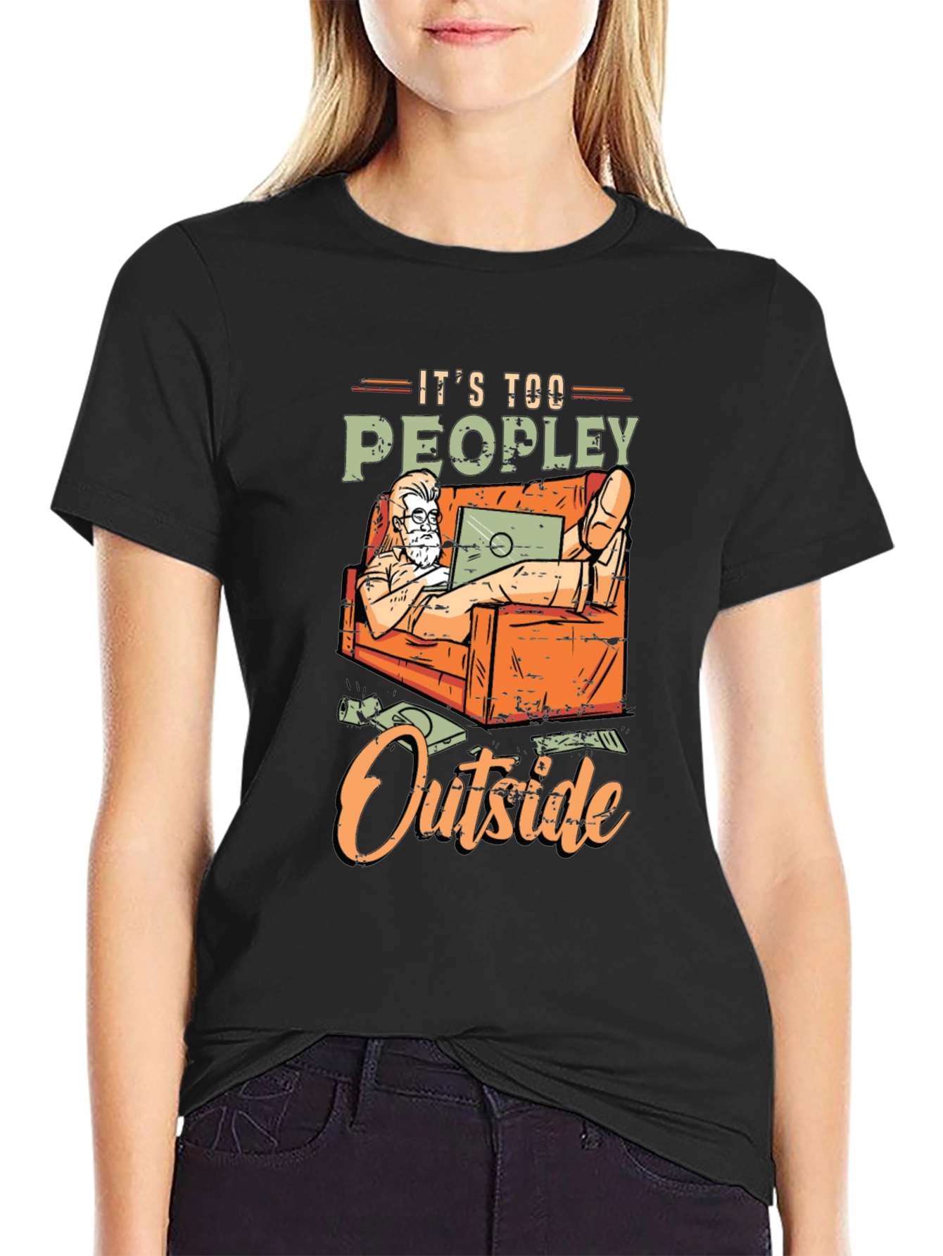 Its Too Peopley Outside Graphic T-Shirt