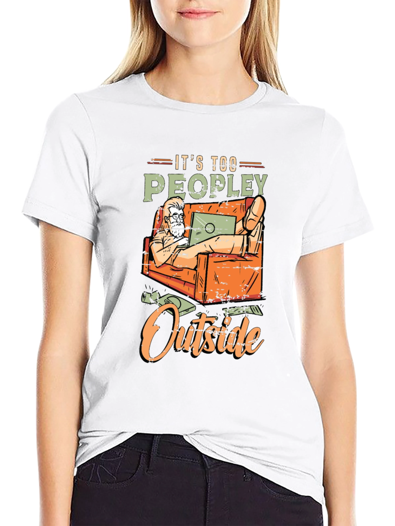 Its Too Peopley Outside Graphic T-Shirt