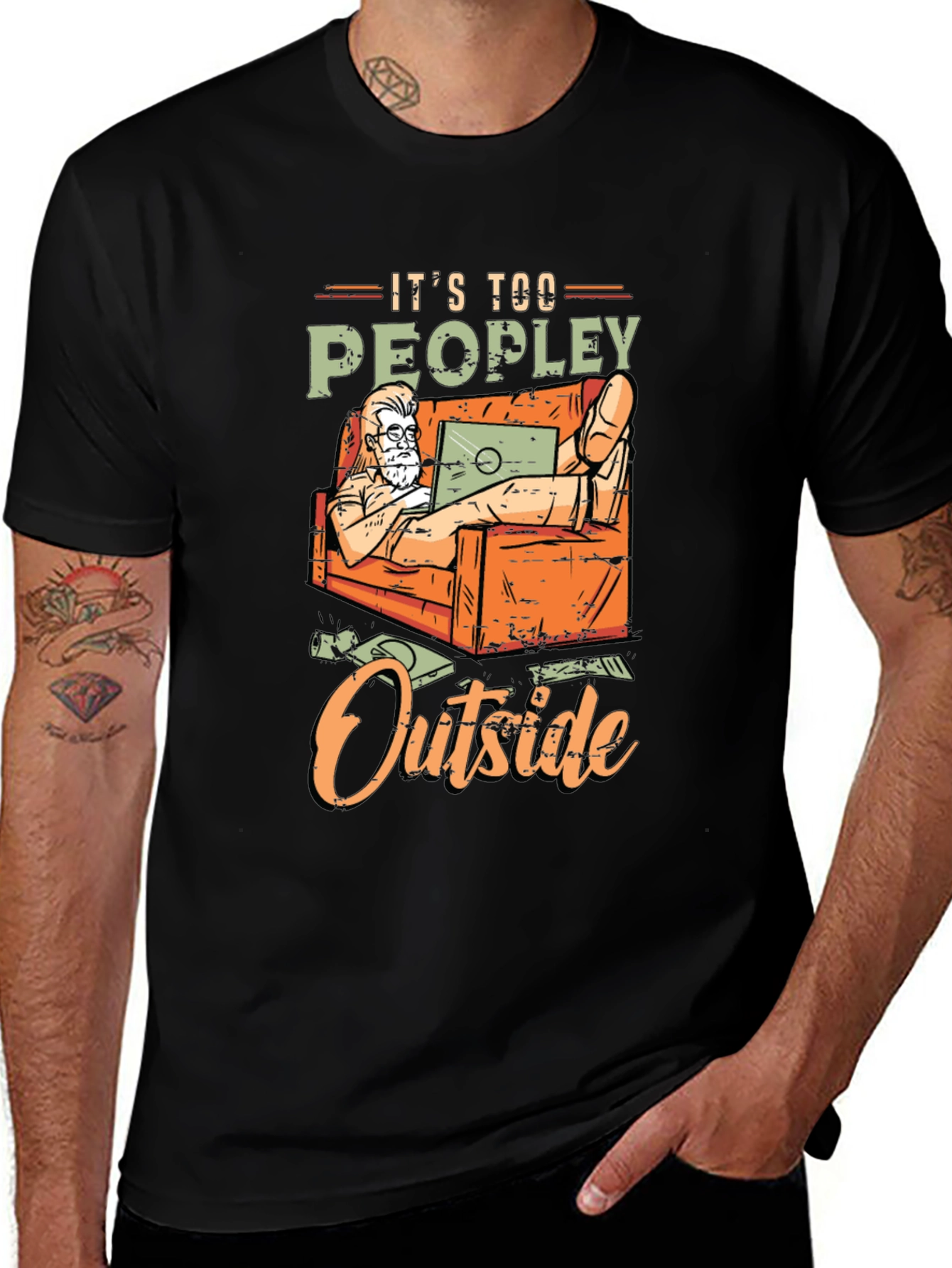 Its Too Peopley Outside Graphic T-Shirt