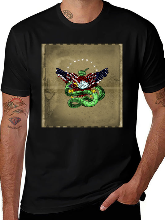 American Eagle & Snake Graphic T-Shirt - Black