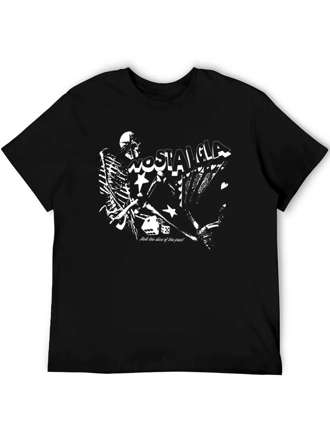Nostalgia Skeleton Graphic Tee - Roll the Dice
