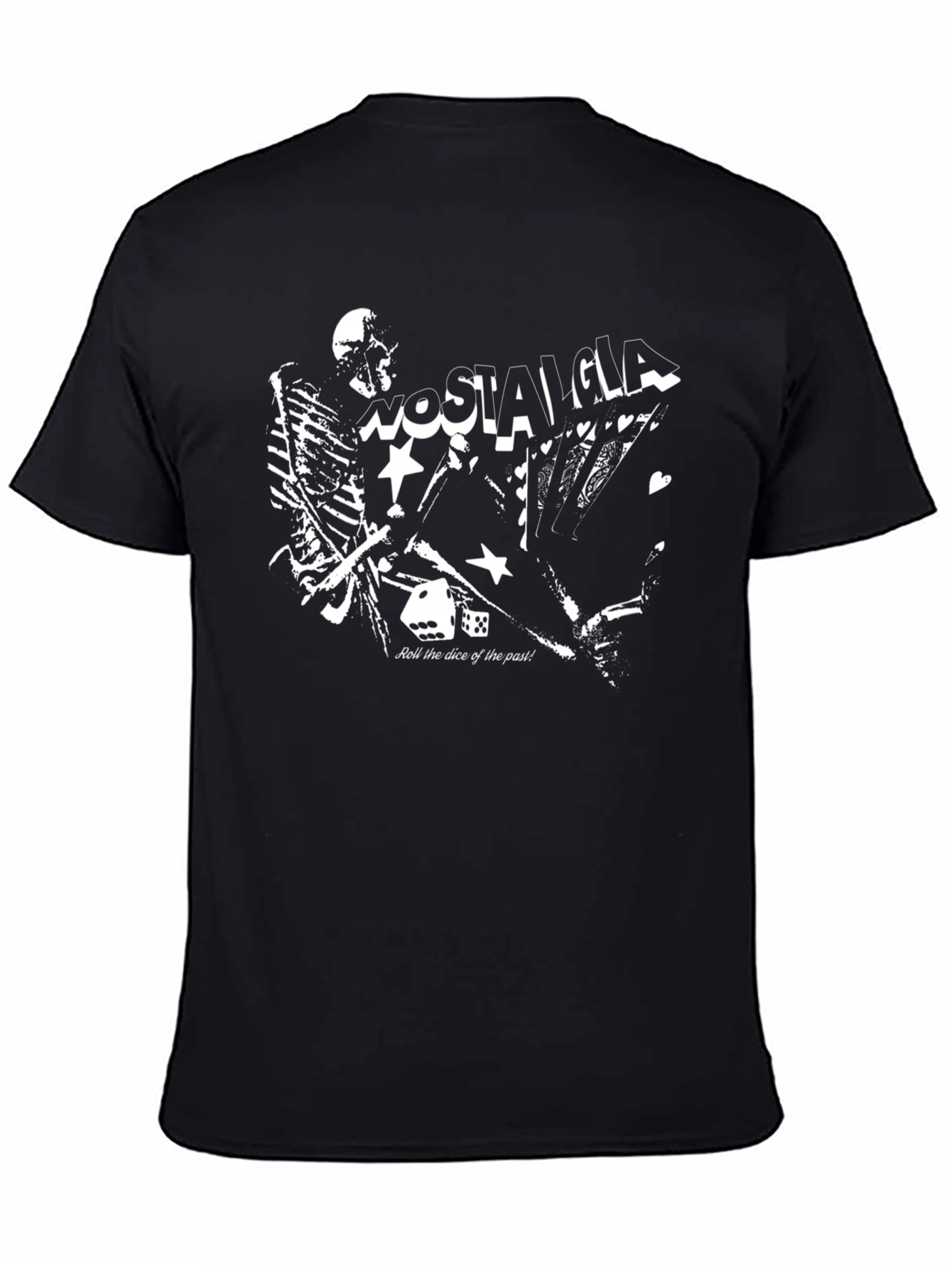 Nostalgia Skeleton Graphic Tee - Roll the Dice