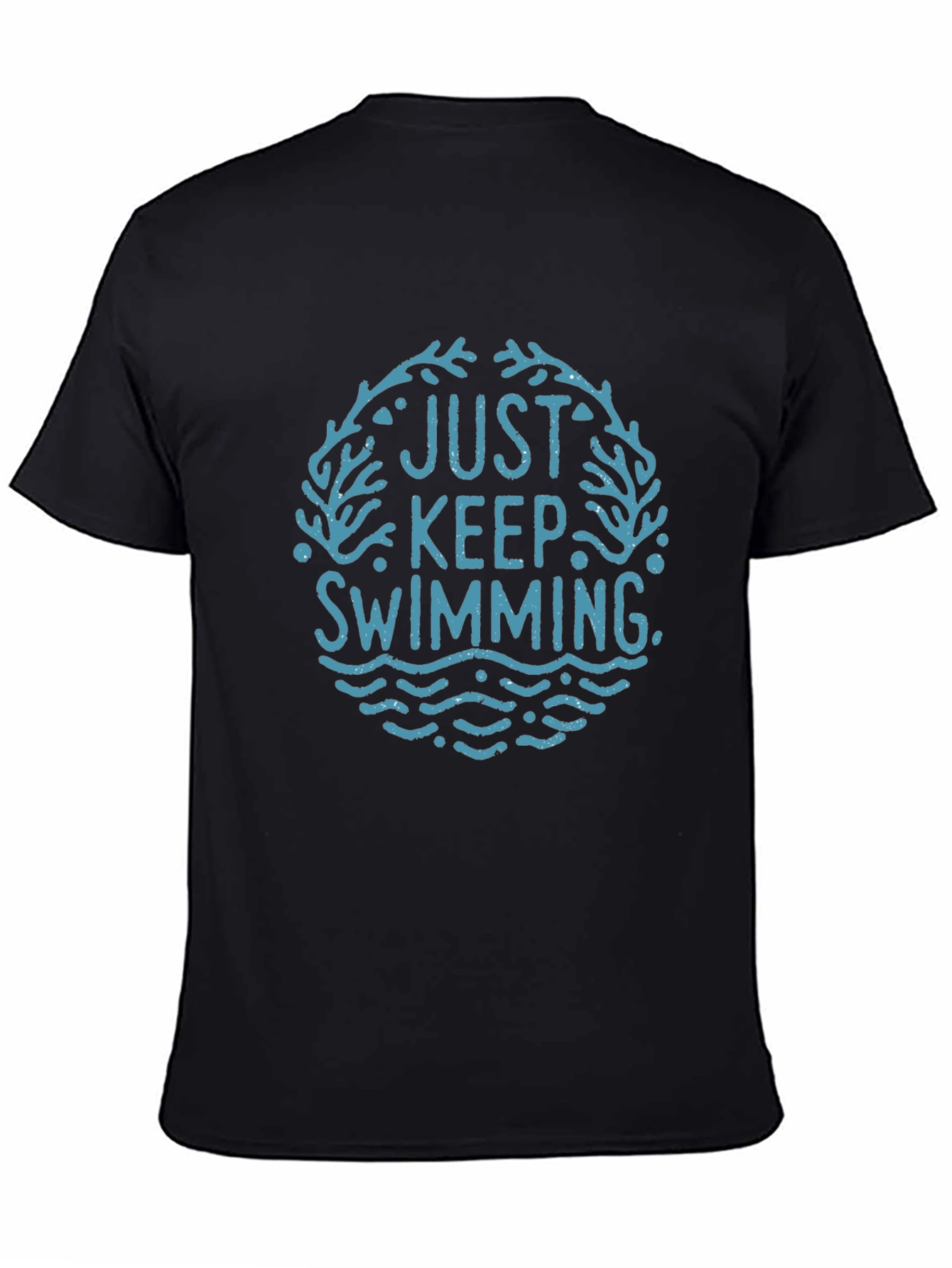Just Keep Swimming Graphic Tee - Black