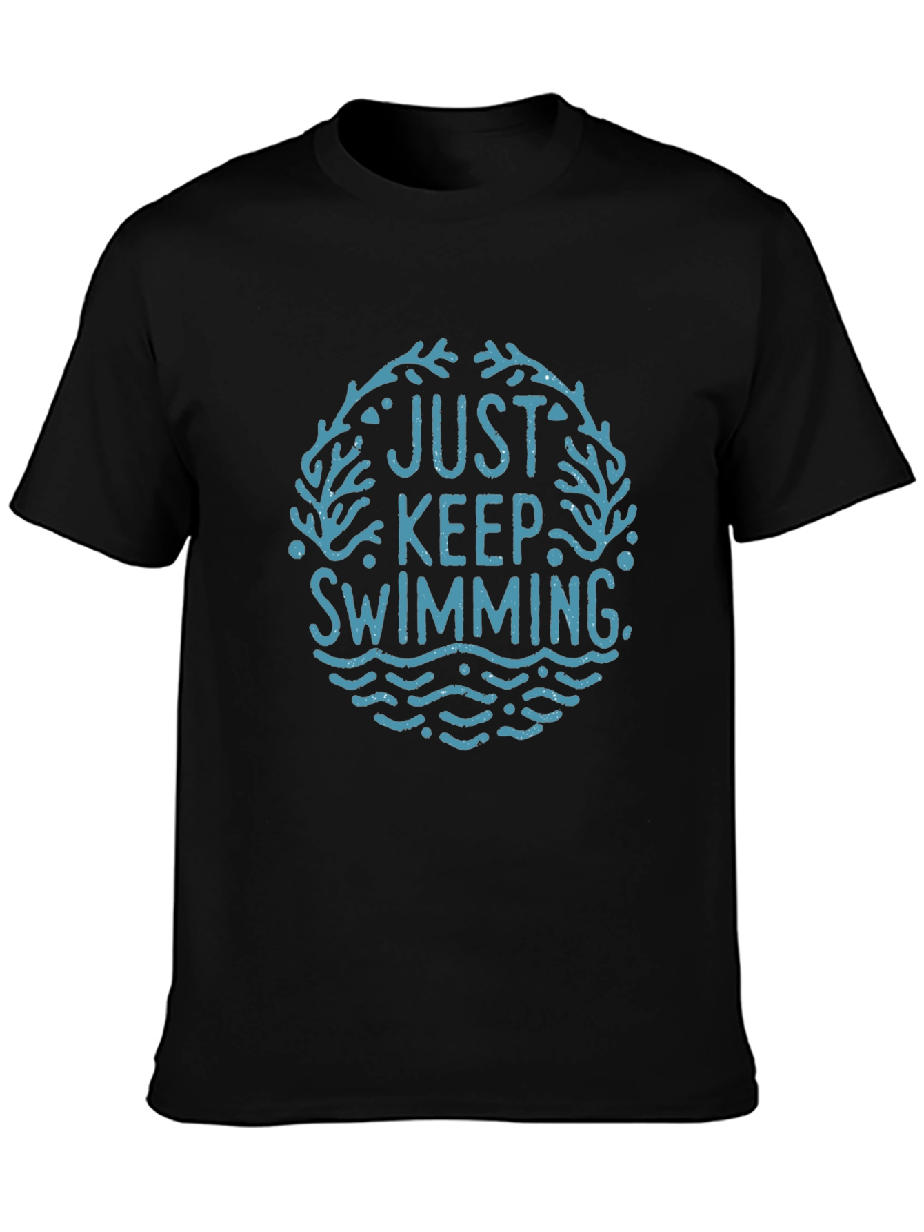 Just Keep Swimming Graphic Tee - Black