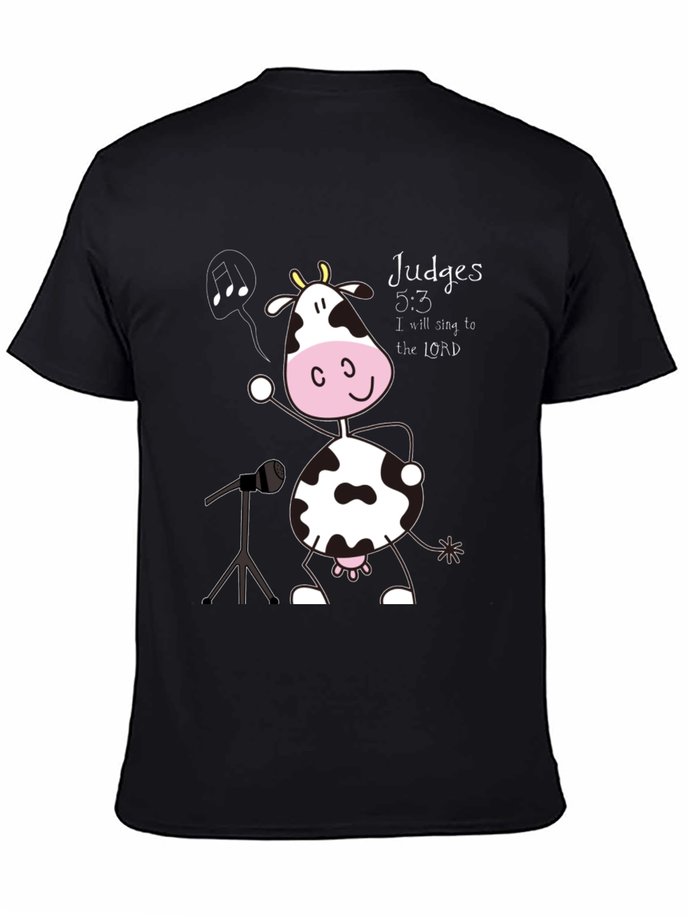 Singing Cow T-Shirt: Judges 5:3 Novelty Tee