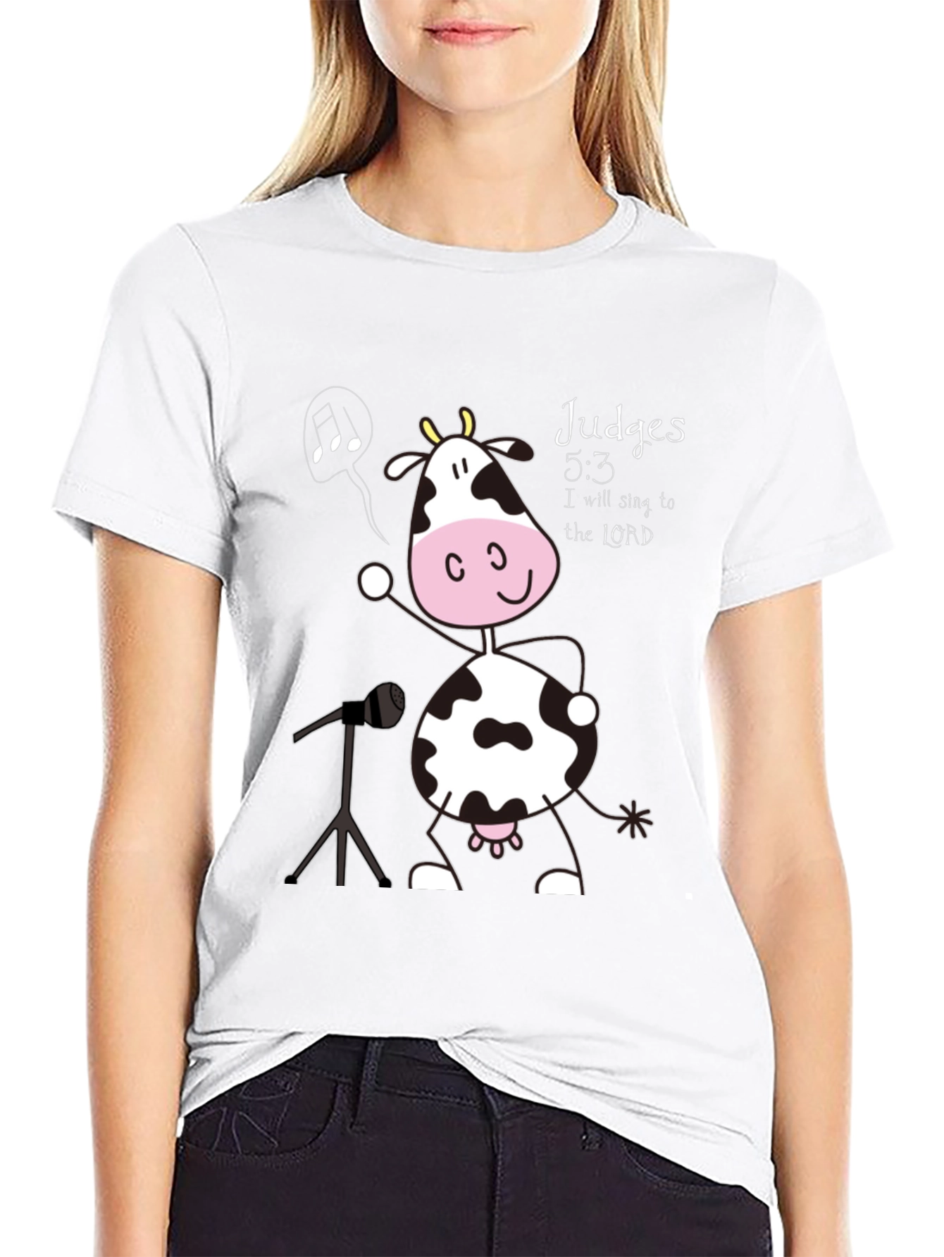 Singing Cow T-Shirt: Judges 5:3 Novelty Tee