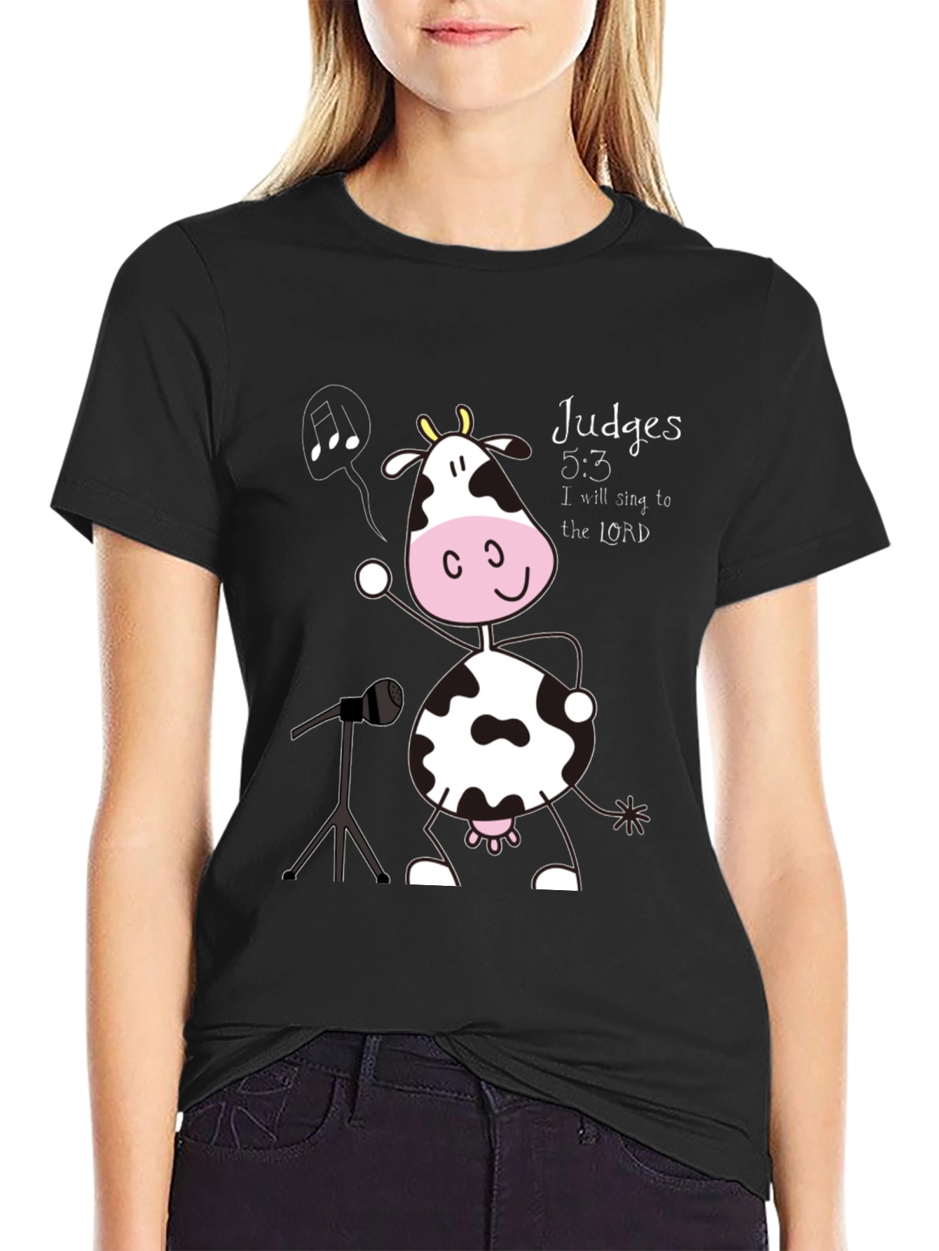 Singing Cow T-Shirt: Judges 5:3 Novelty Tee