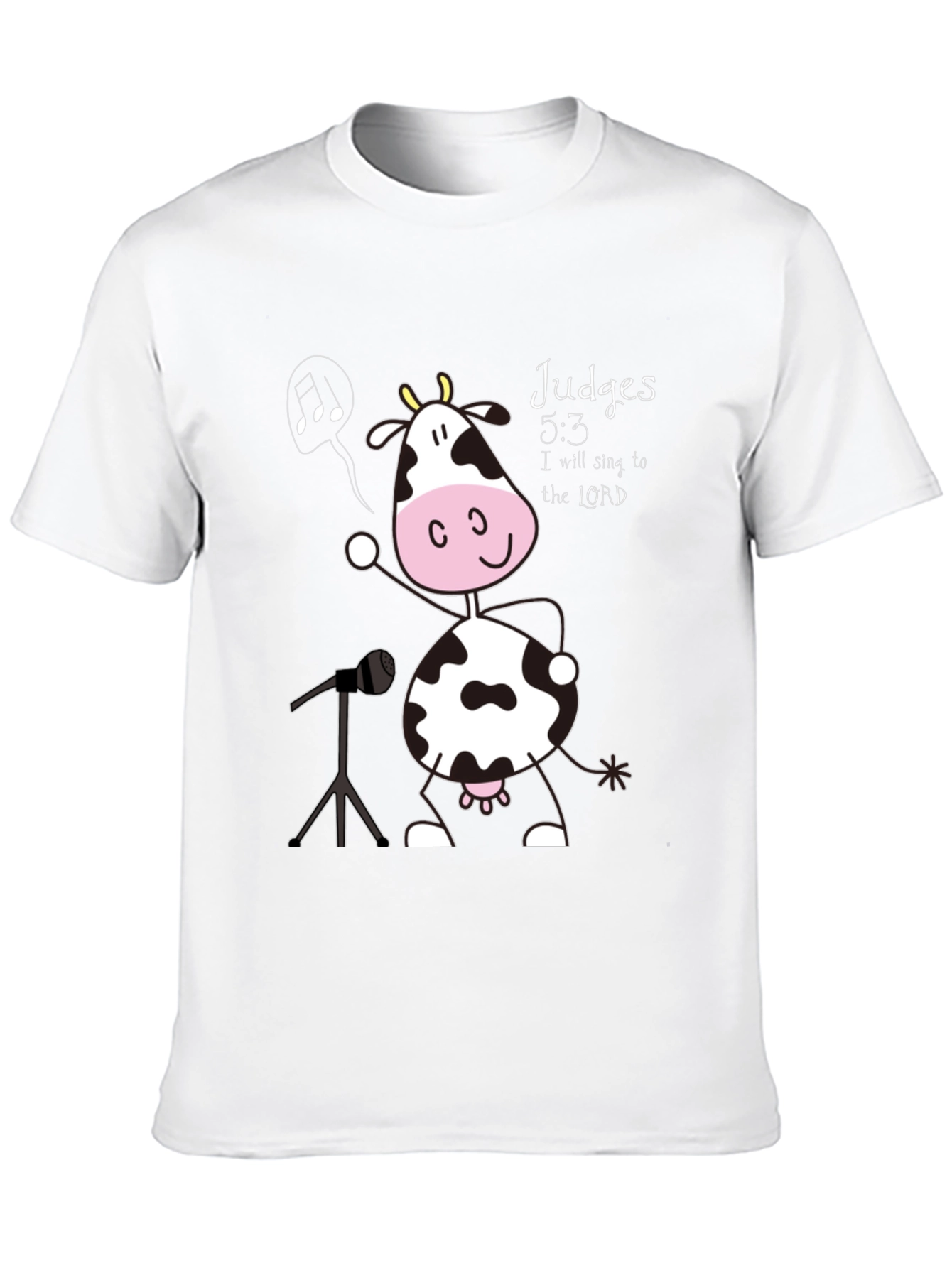 Singing Cow T-Shirt: Judges 5:3 Novelty Tee