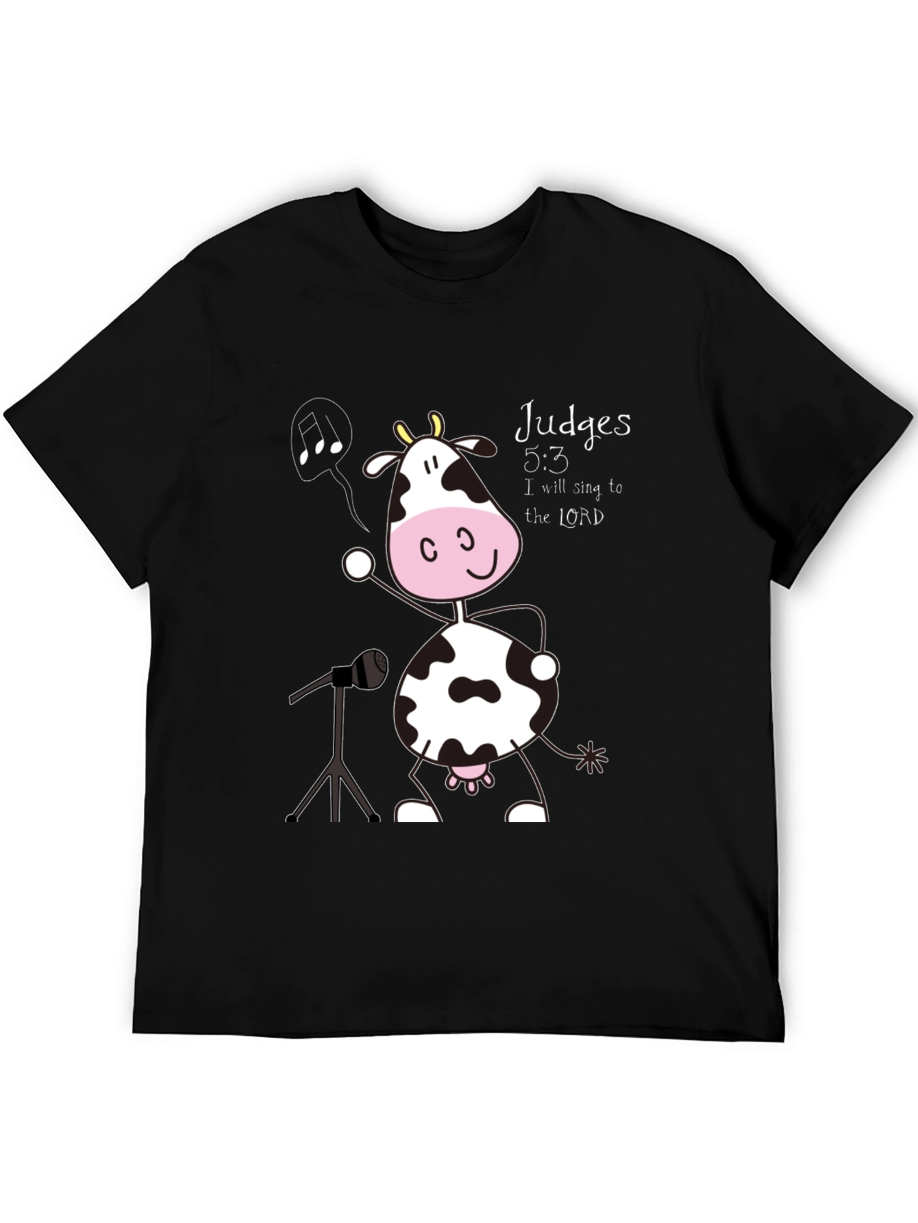 Singing Cow T-Shirt: Judges 5:3 Novelty Tee