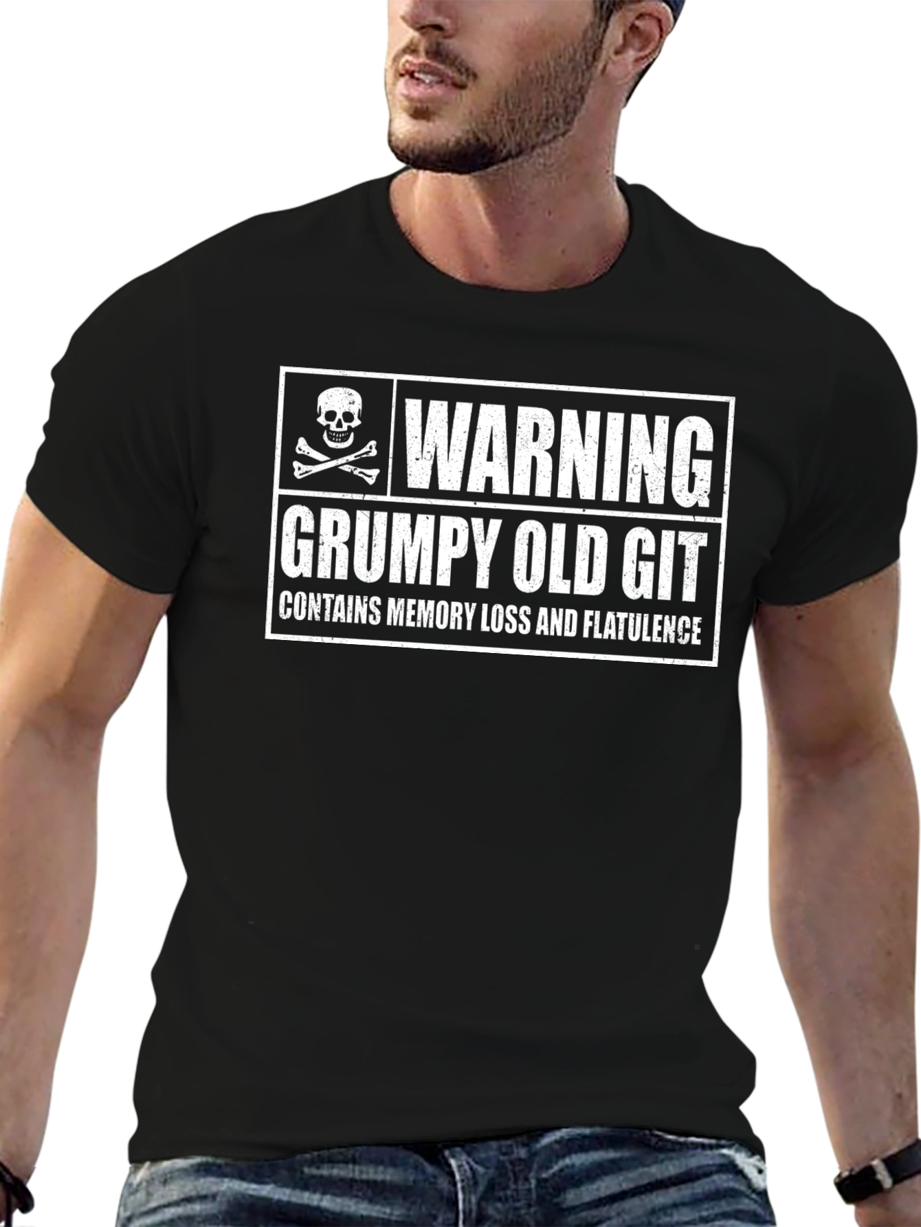 Warning Grumpy Old Git T-Shirt - Novelty Tee