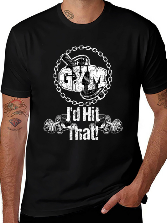 Gym & Workout Black T-Shirt: Id Hit That!