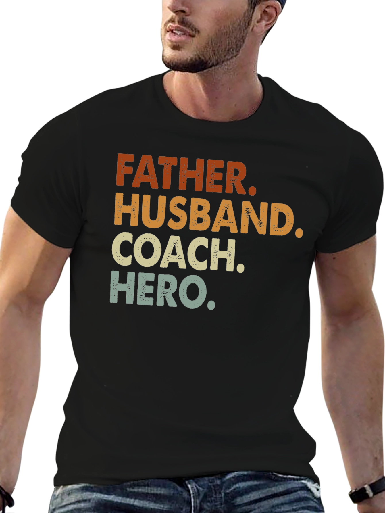 Father Husband Coach Hero Graphic Tee