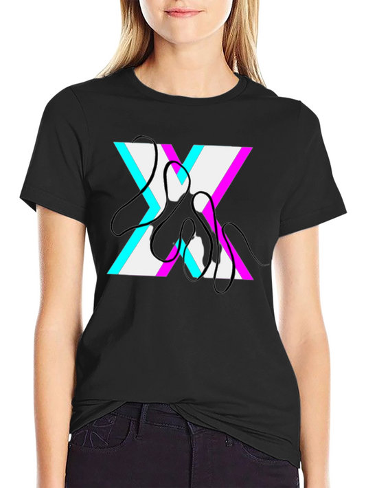 Abstract X Graphic Black T-Shirt
