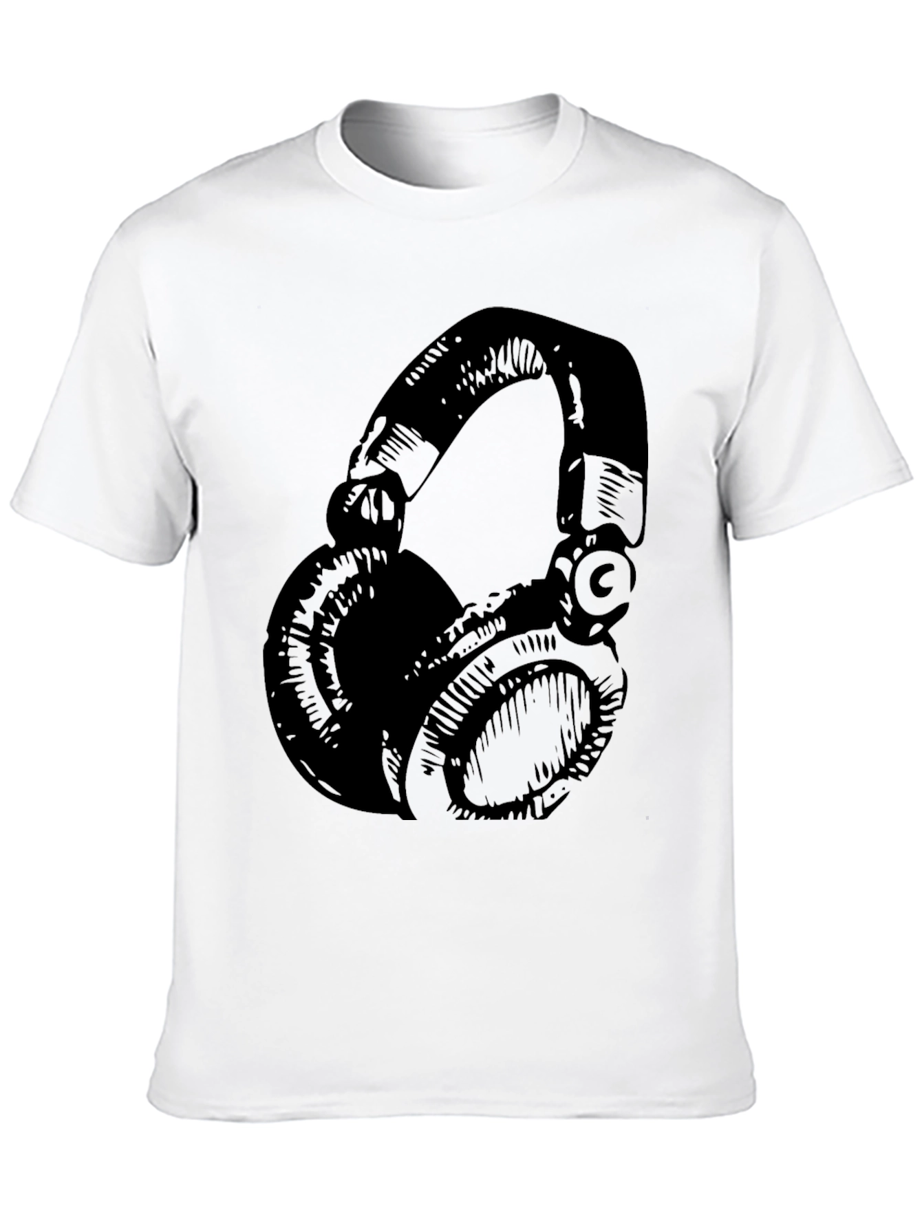 Headphones Graphic T-Shirt - Cool Black Tee