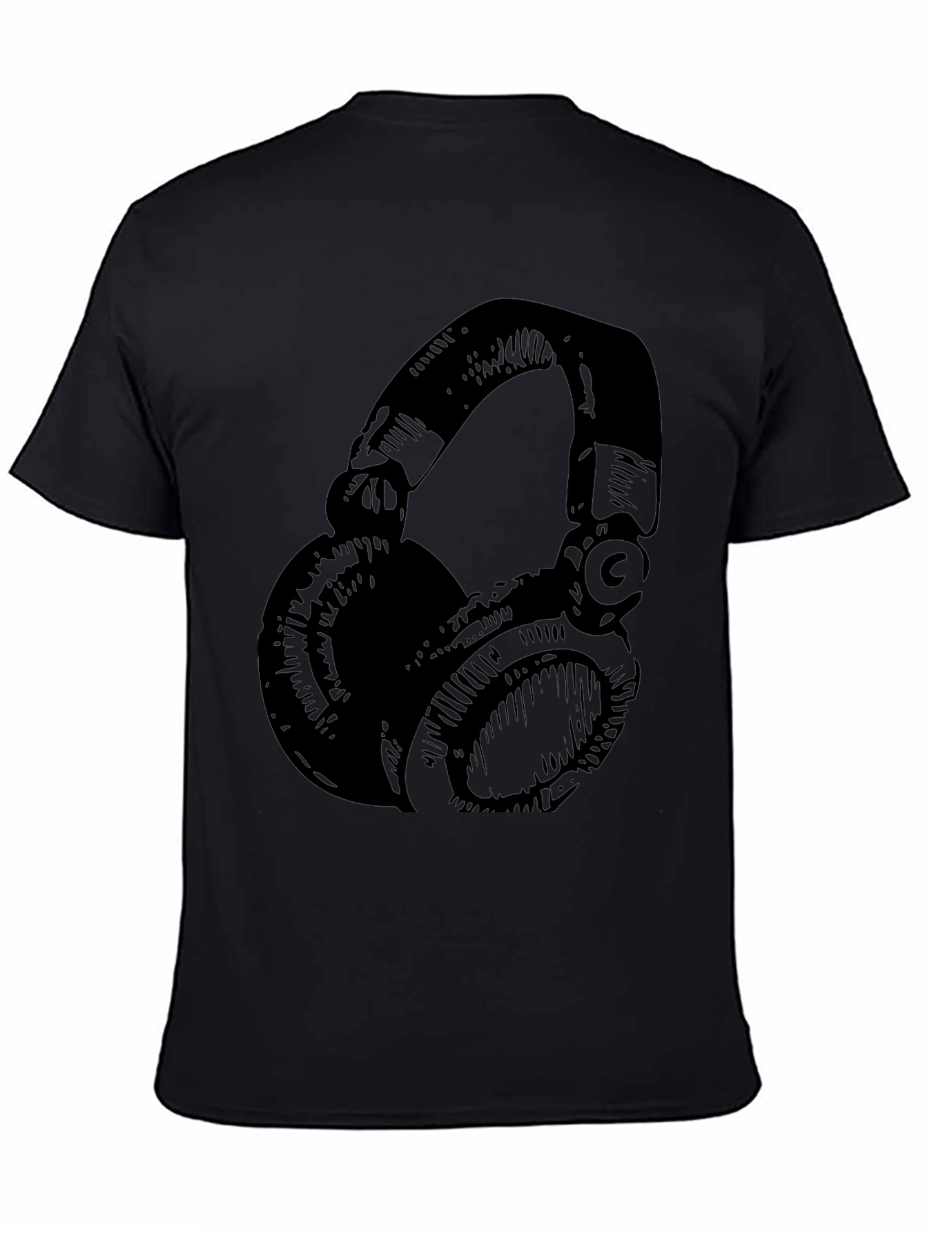 Headphones Graphic T-Shirt - Cool Black Tee