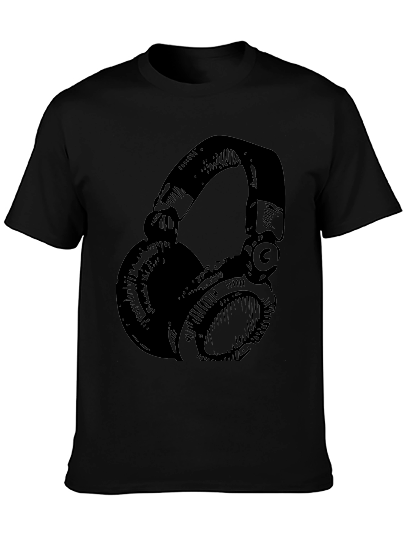 Headphones Graphic T-Shirt - Cool Black Tee
