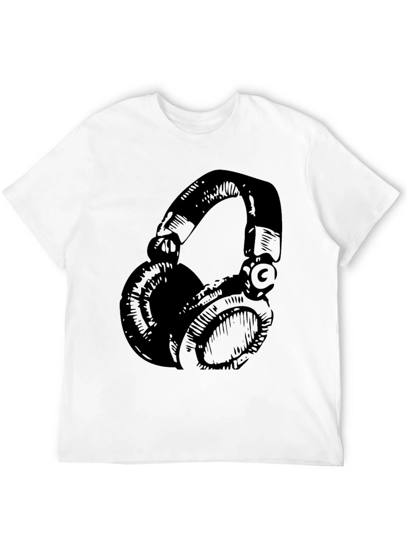 Headphones Graphic T-Shirt - Cool Black Tee