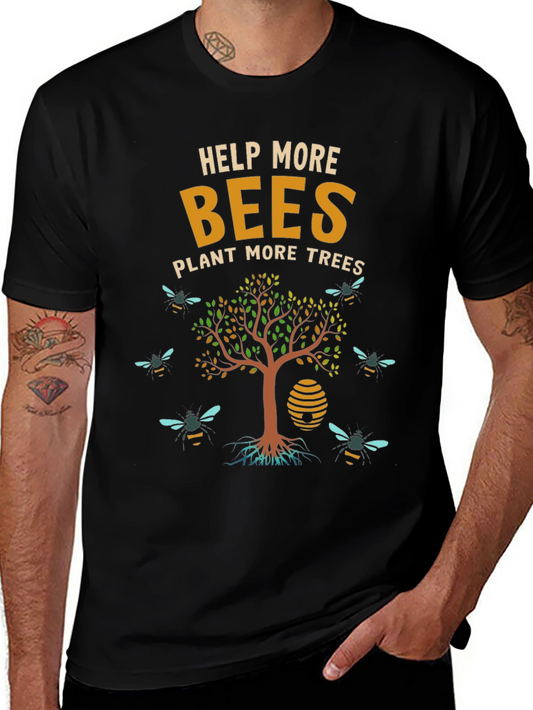 Help More Bees Plant More Trees Graphic Tee