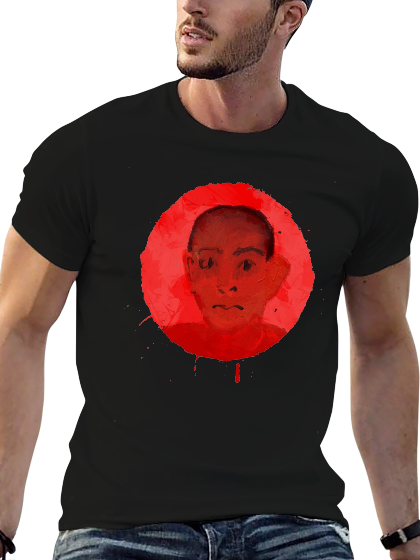Abstract Portrait Graphic Tee - Unisex Black T-Shirt