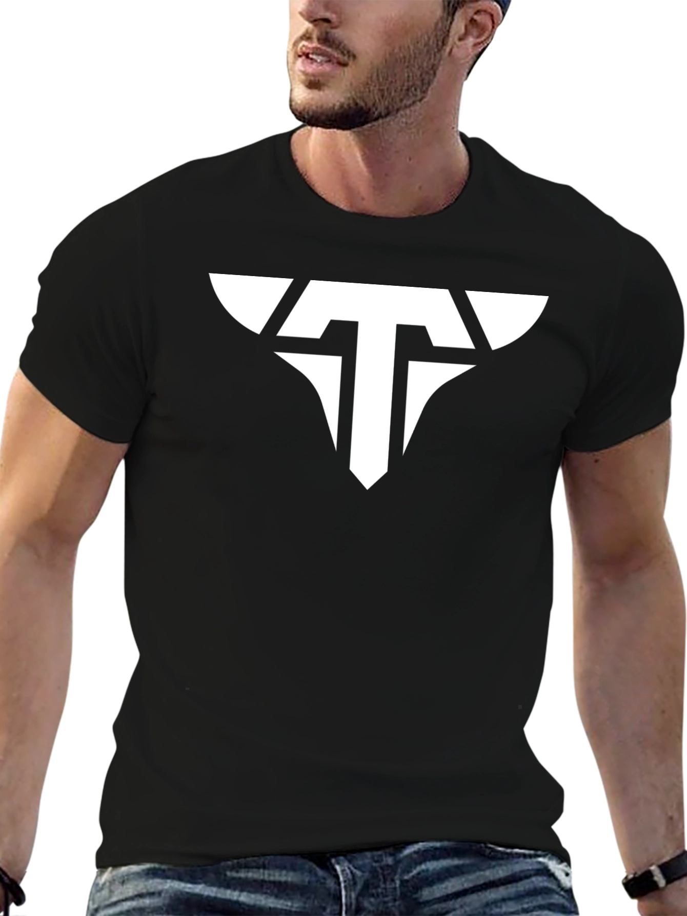 Mens Black Graphic Tee - T Design