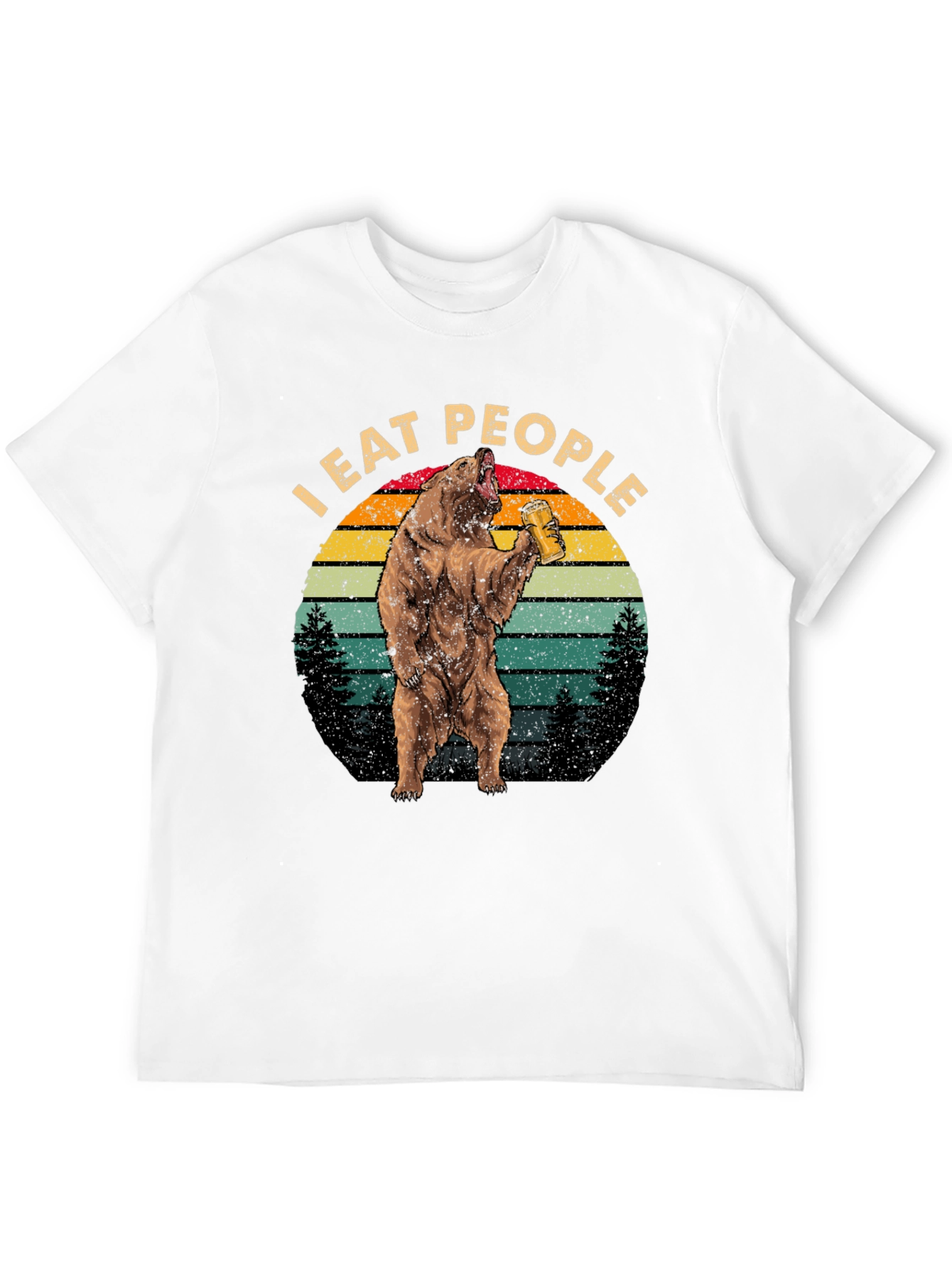 I Eat People Funny Bear Graphic T-Shirt
