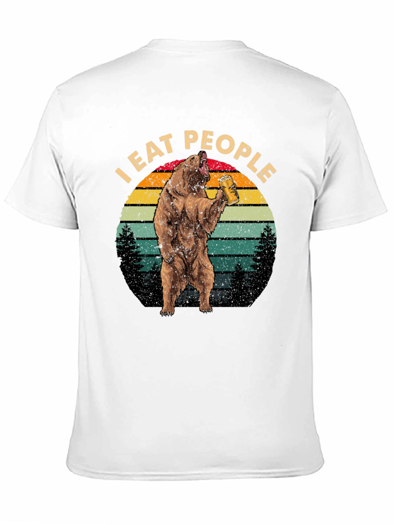 I Eat People Funny Bear Graphic T-Shirt